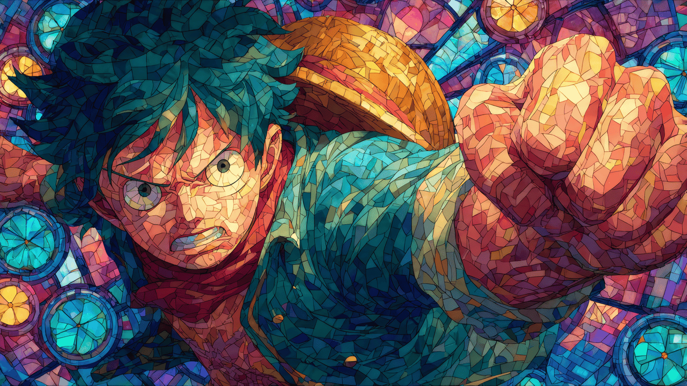 One Piece Anime Stained Glass Art
