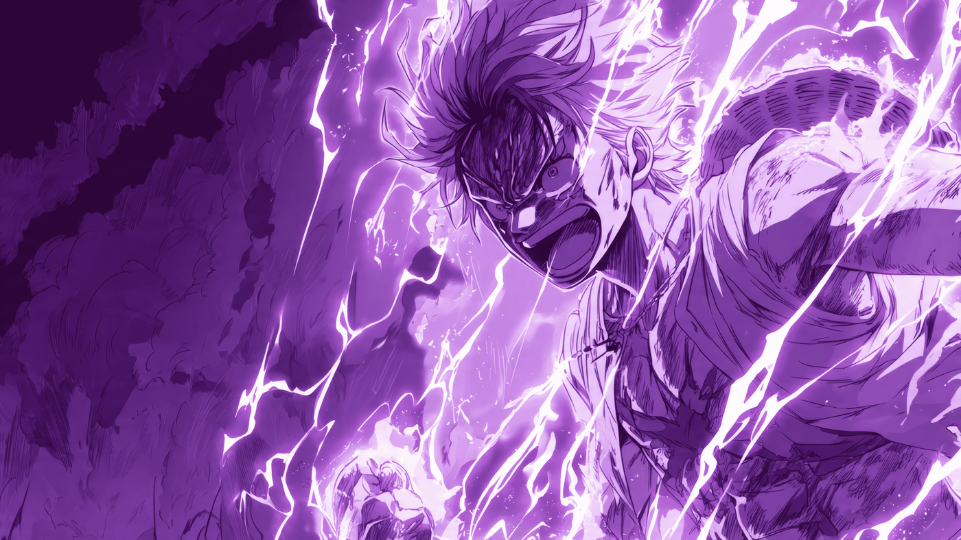 Anime Character with Purple Lightning