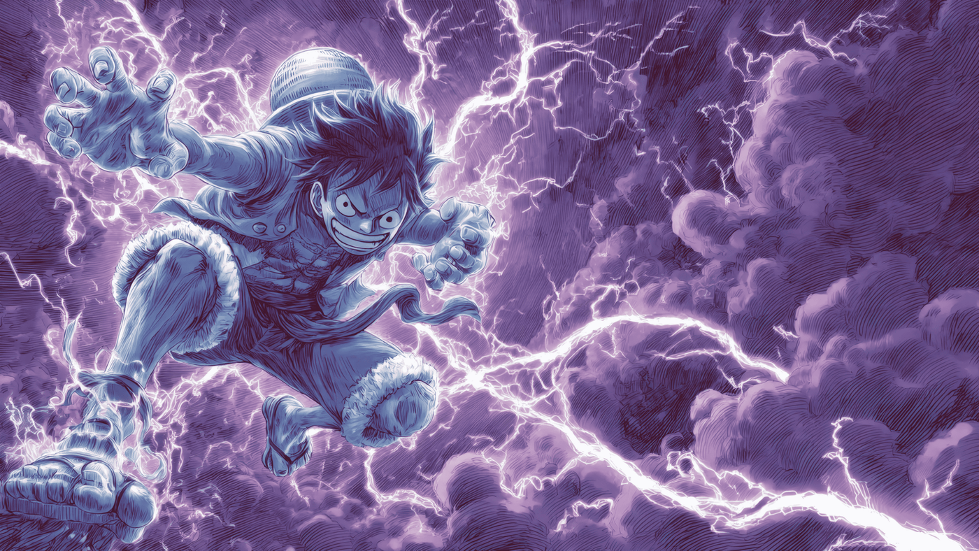 One Piece Luffy Action Pose Art