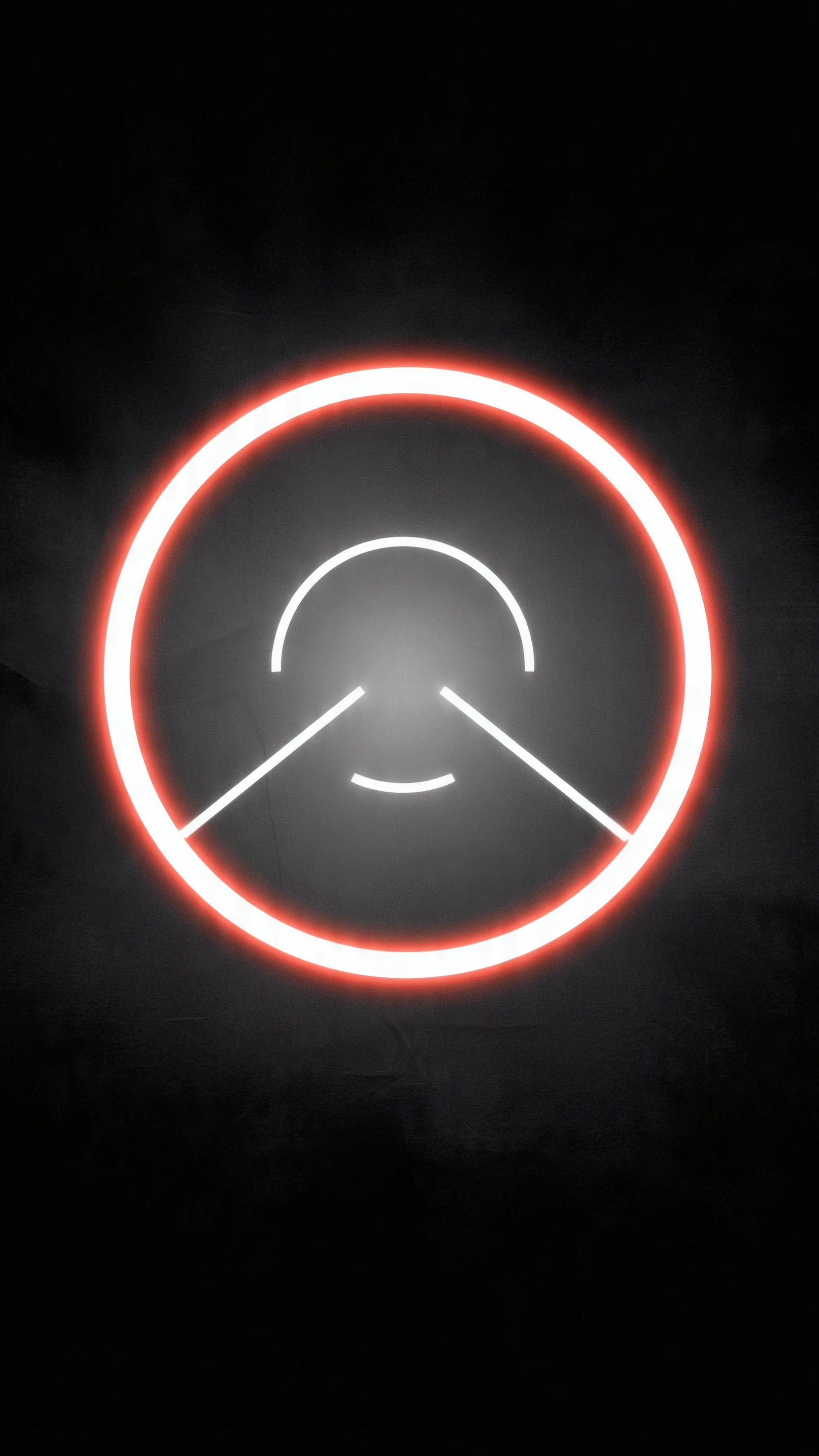 Abstract Neon Circle and Lines on Dark Background