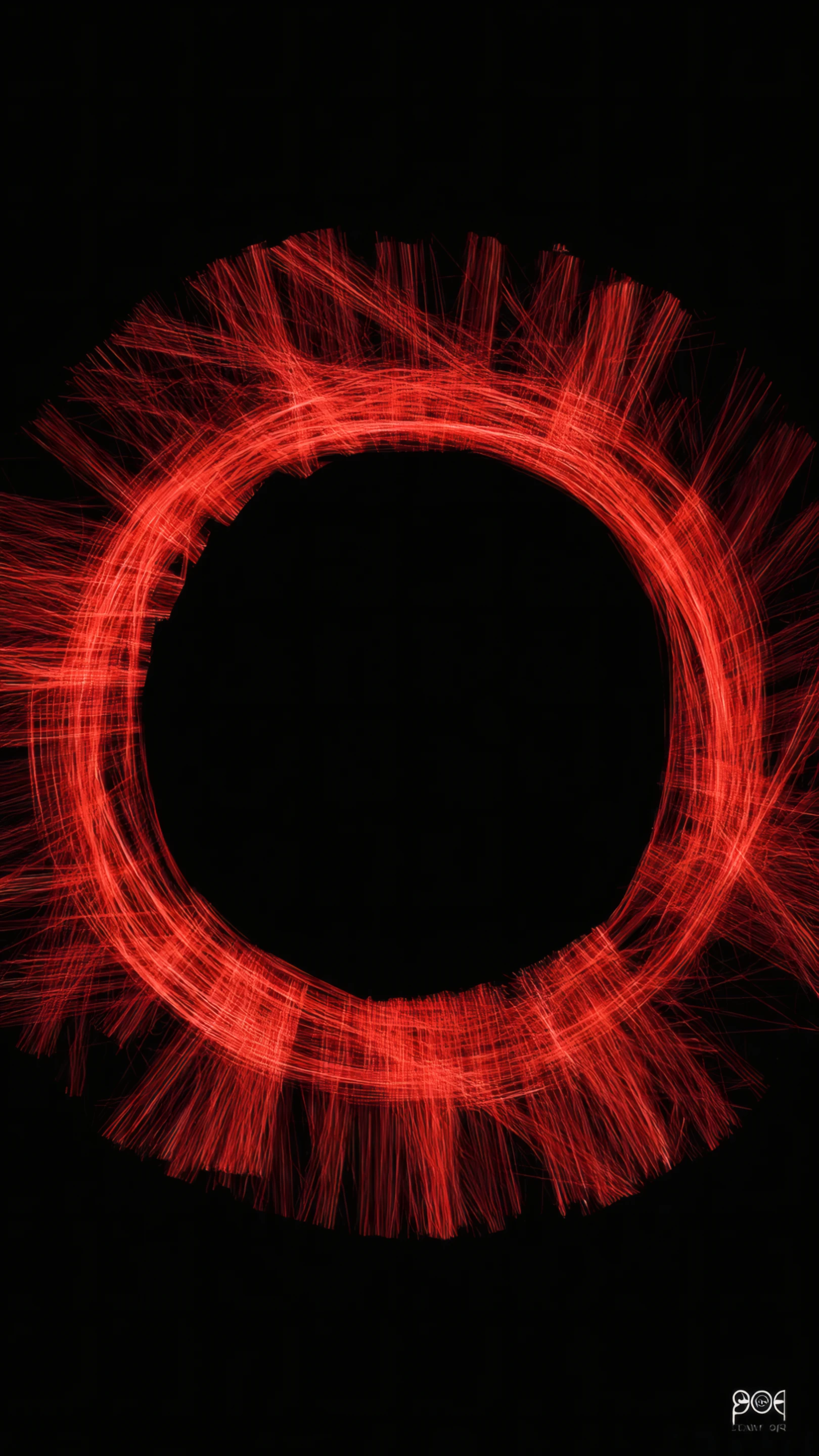 Abstract Red Ring Light Streaks on Black Background