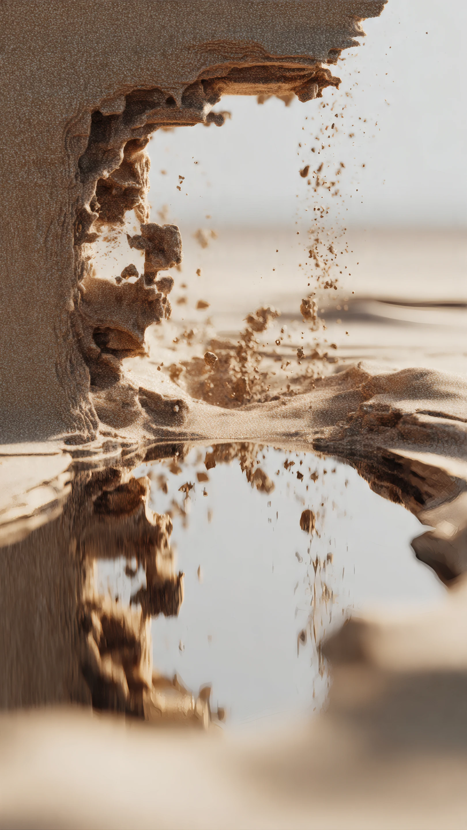 Abstract Sand Formation with Water Reflection