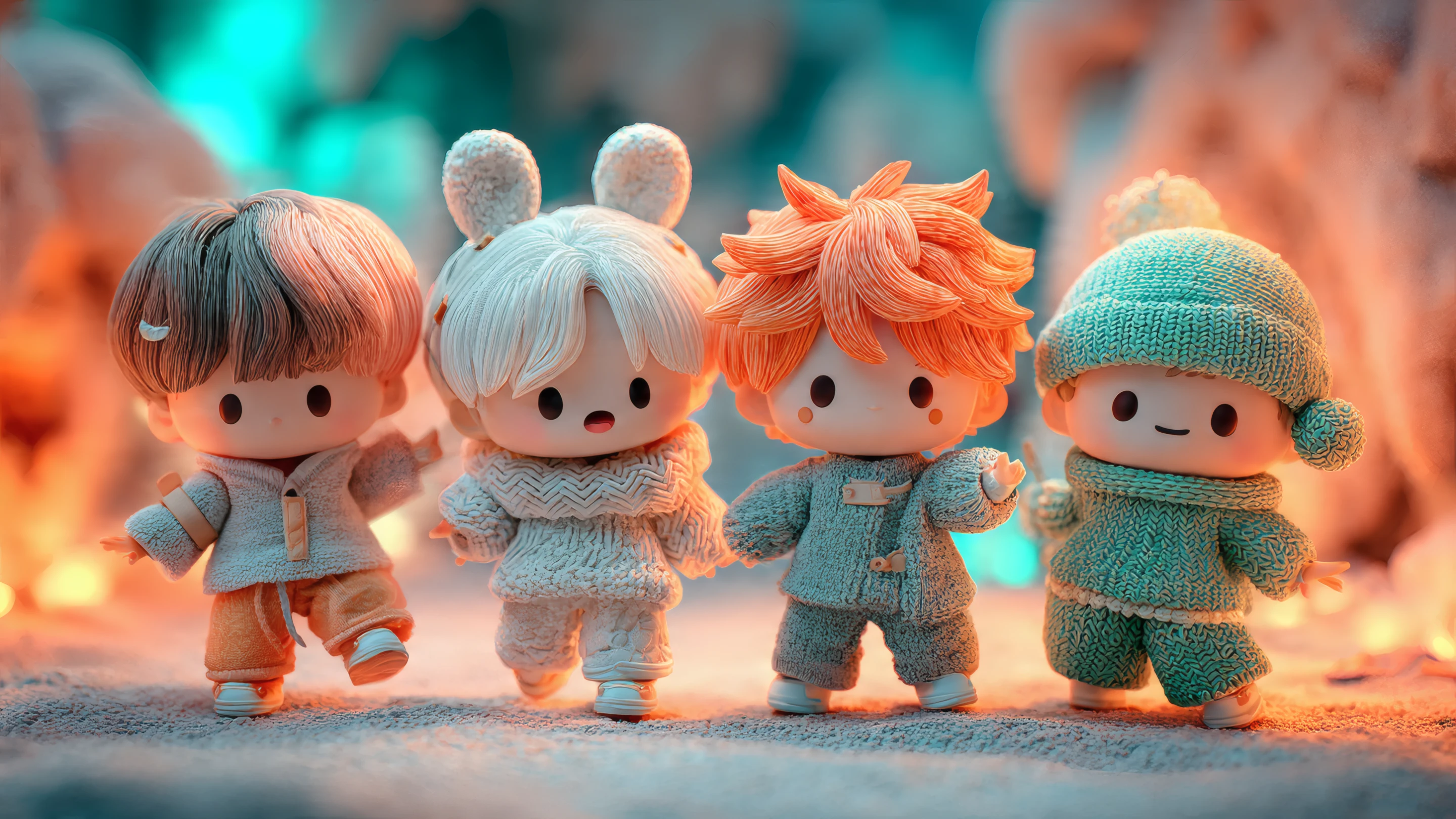 Adorable Chibi Dolls in Knitted Winter Outfits
