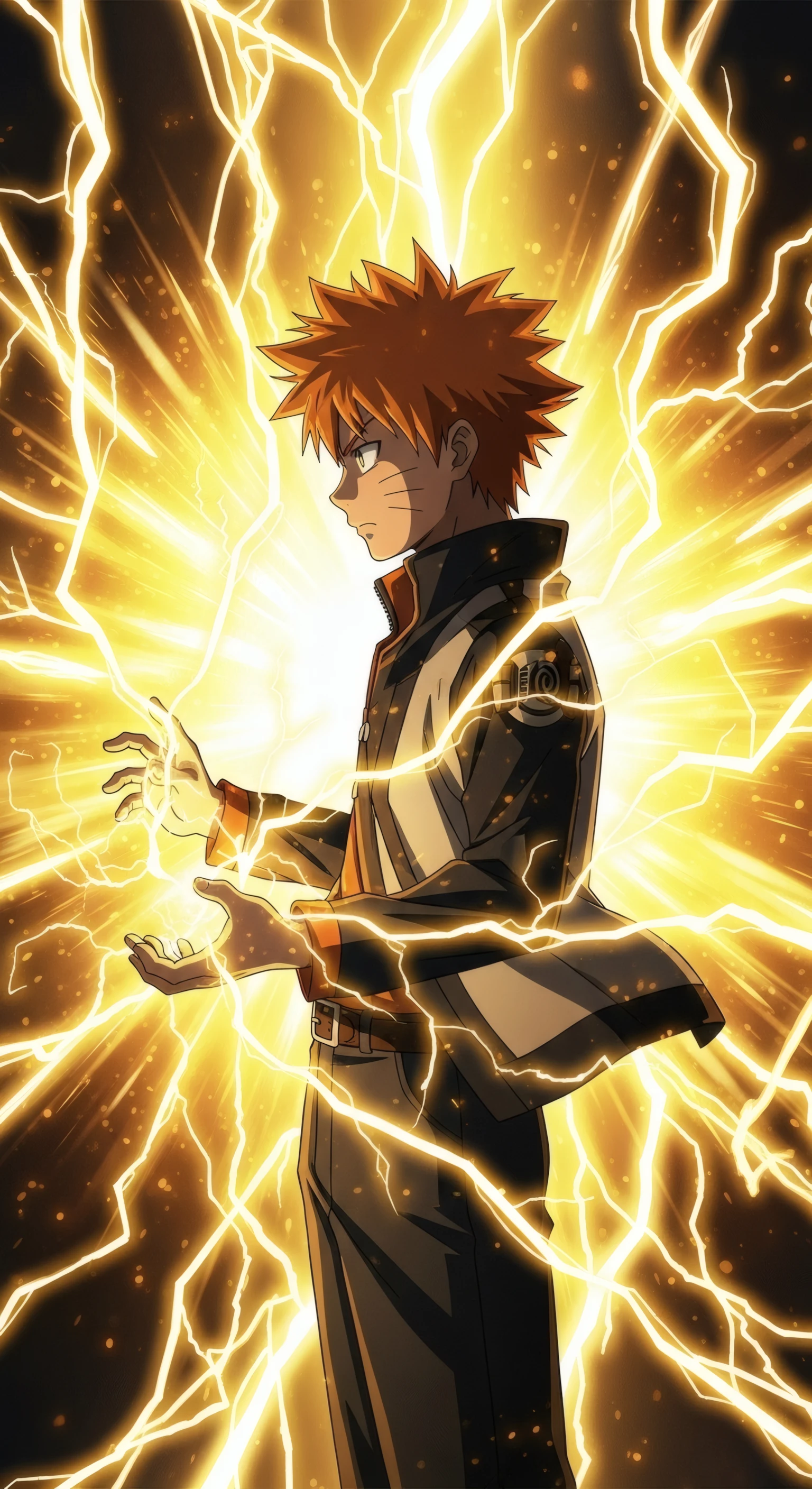 Anime Hero Channeling Electric Fury