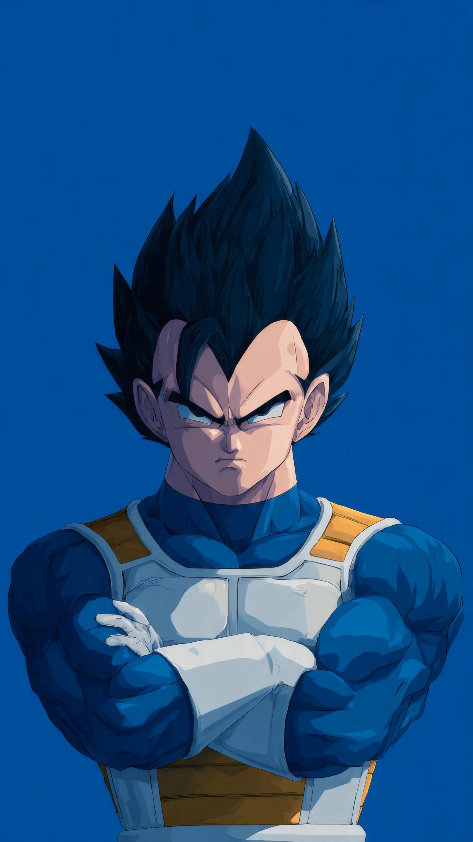 Anime Man with Intense Gaze and Folded Arms