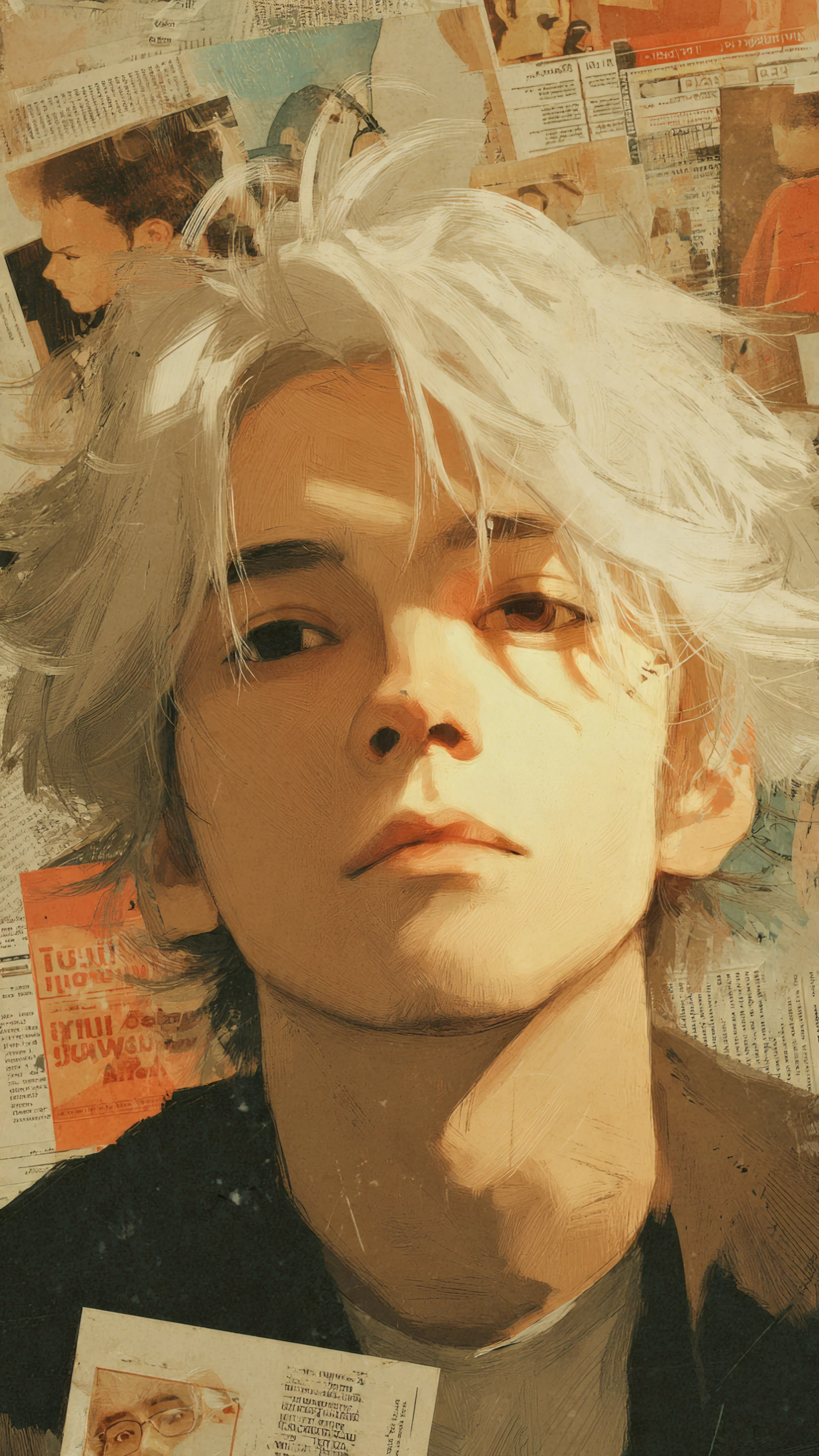 Artistic Portrait of a Man with White Hair