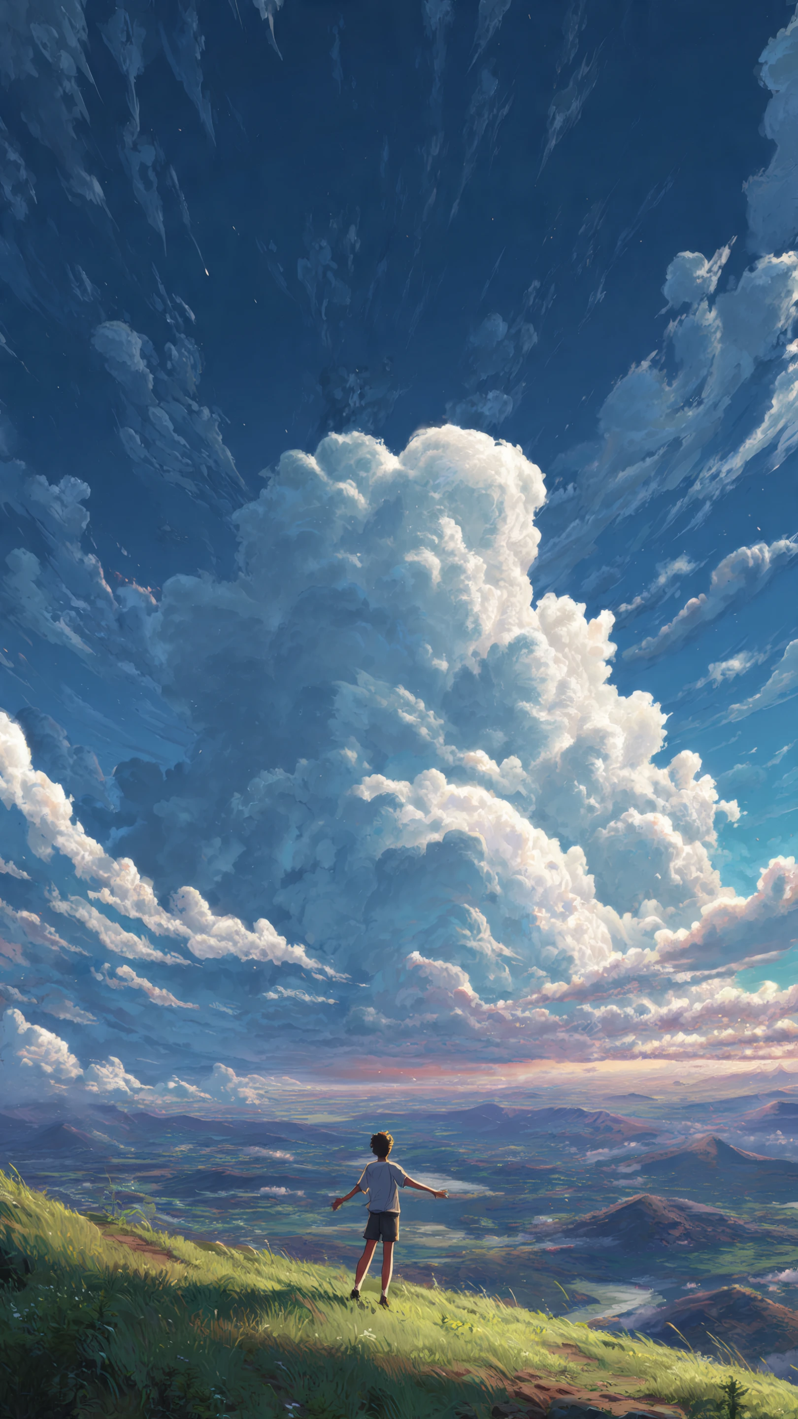 Boy's Cloudscape Dream Anime-style Vista