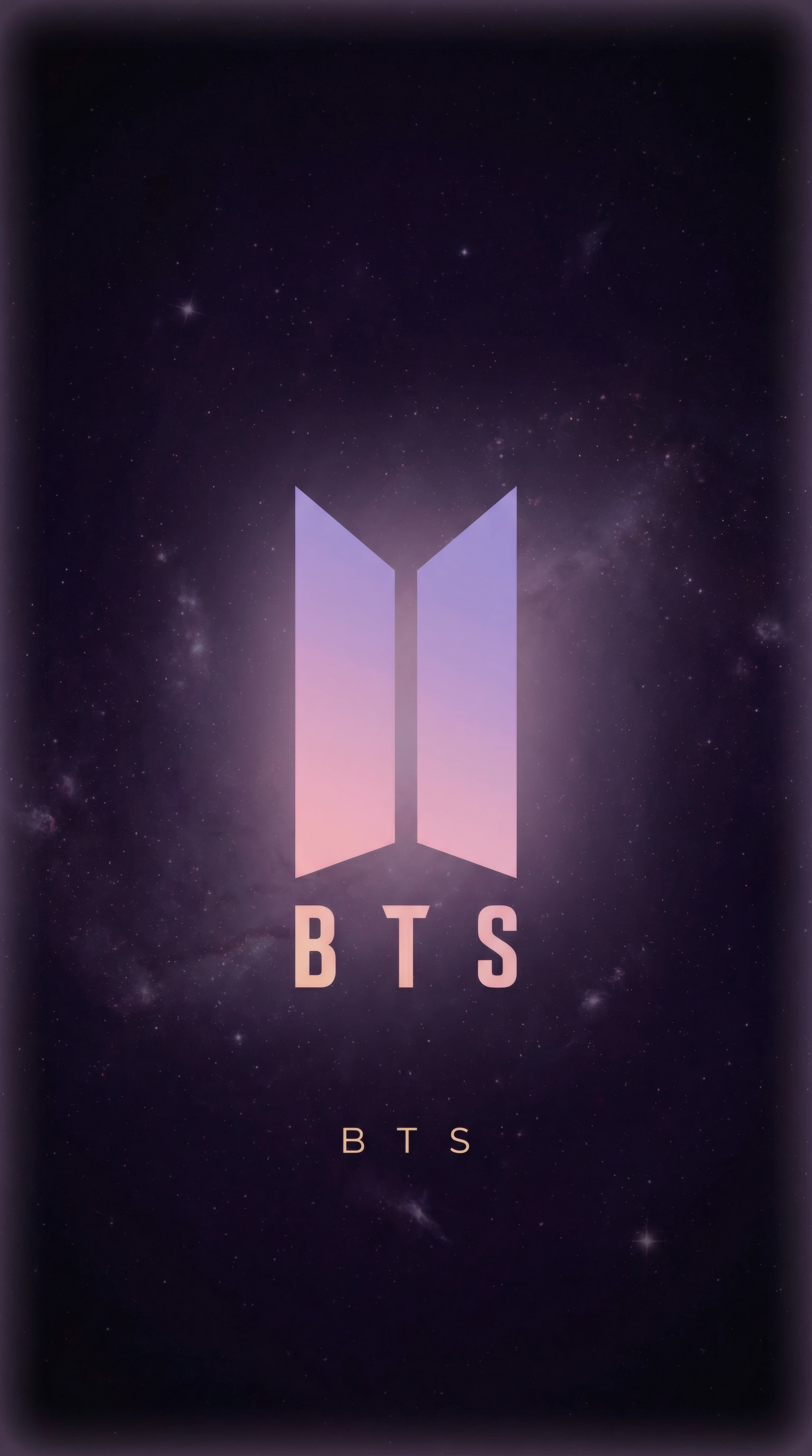 Bts Logo with Purple Starry Sky Background