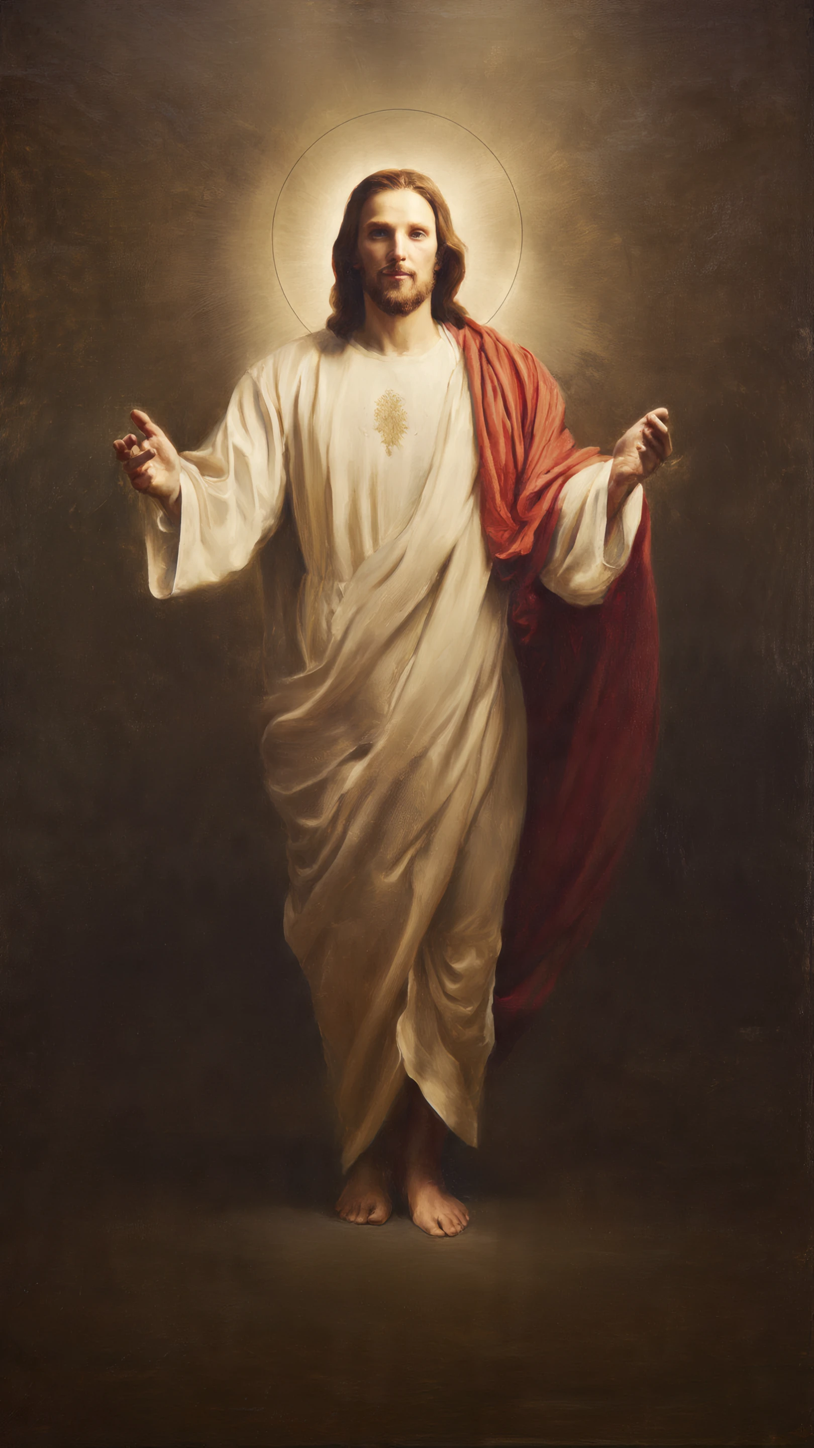 Classic Portrait of Jesus Christ with Halo