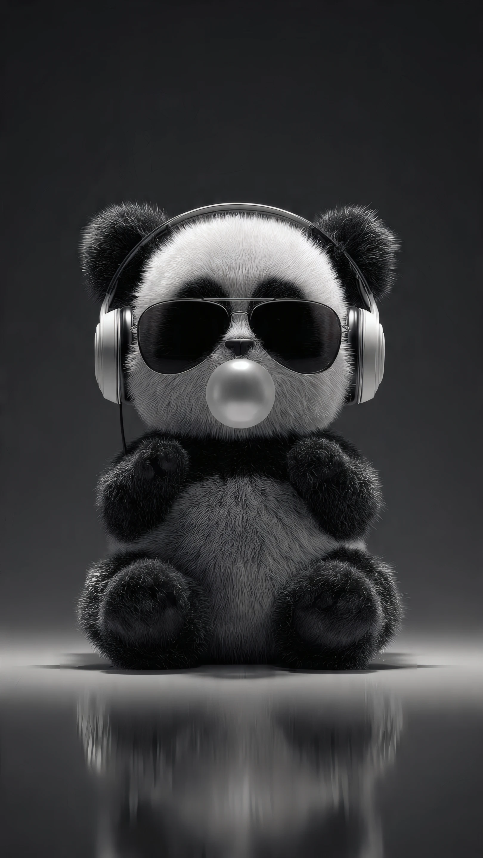 Cool Panda Bear with Headphones and Sunglasses
