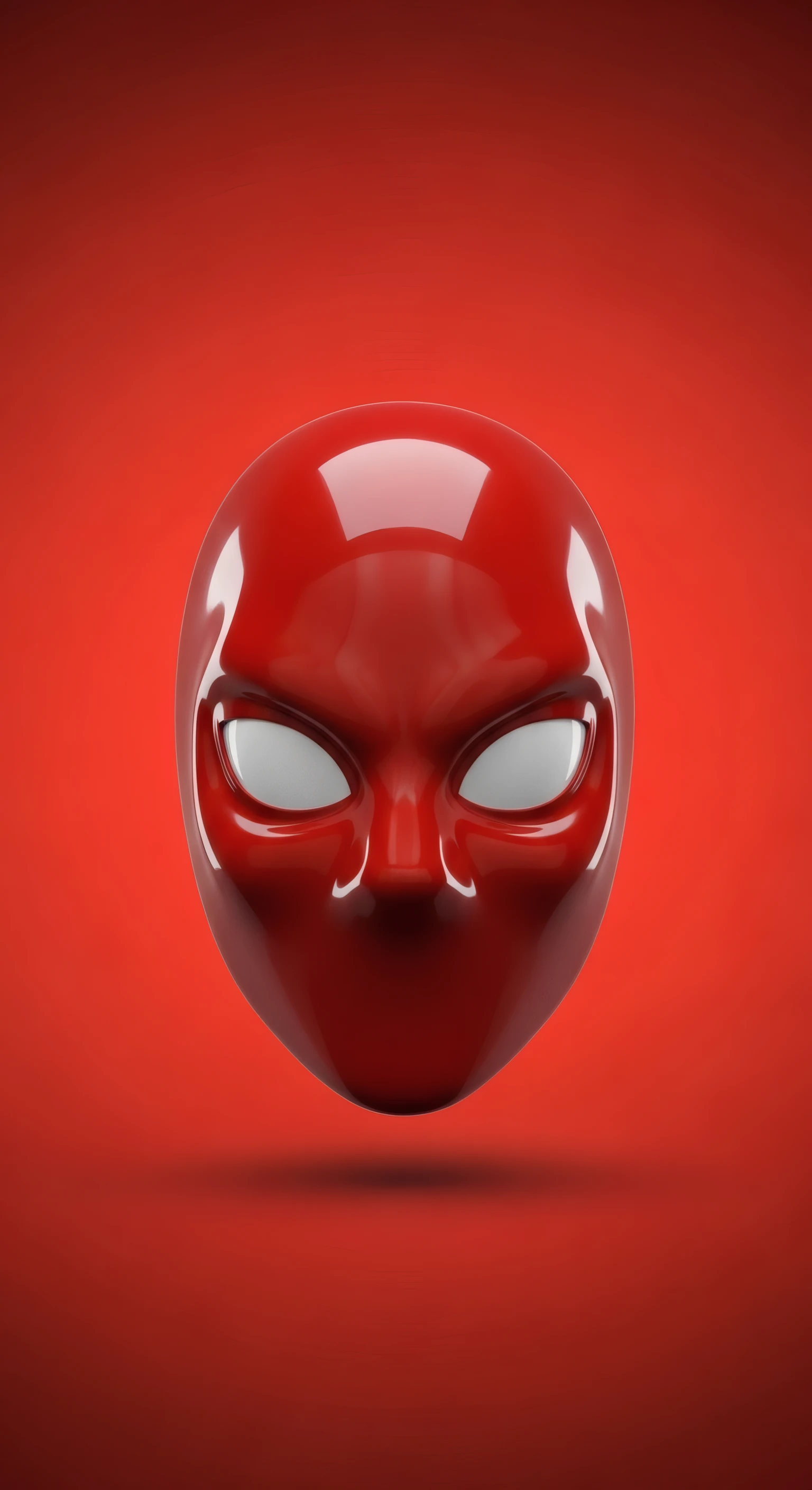 Crimson Helmet with Piercing White Gaze