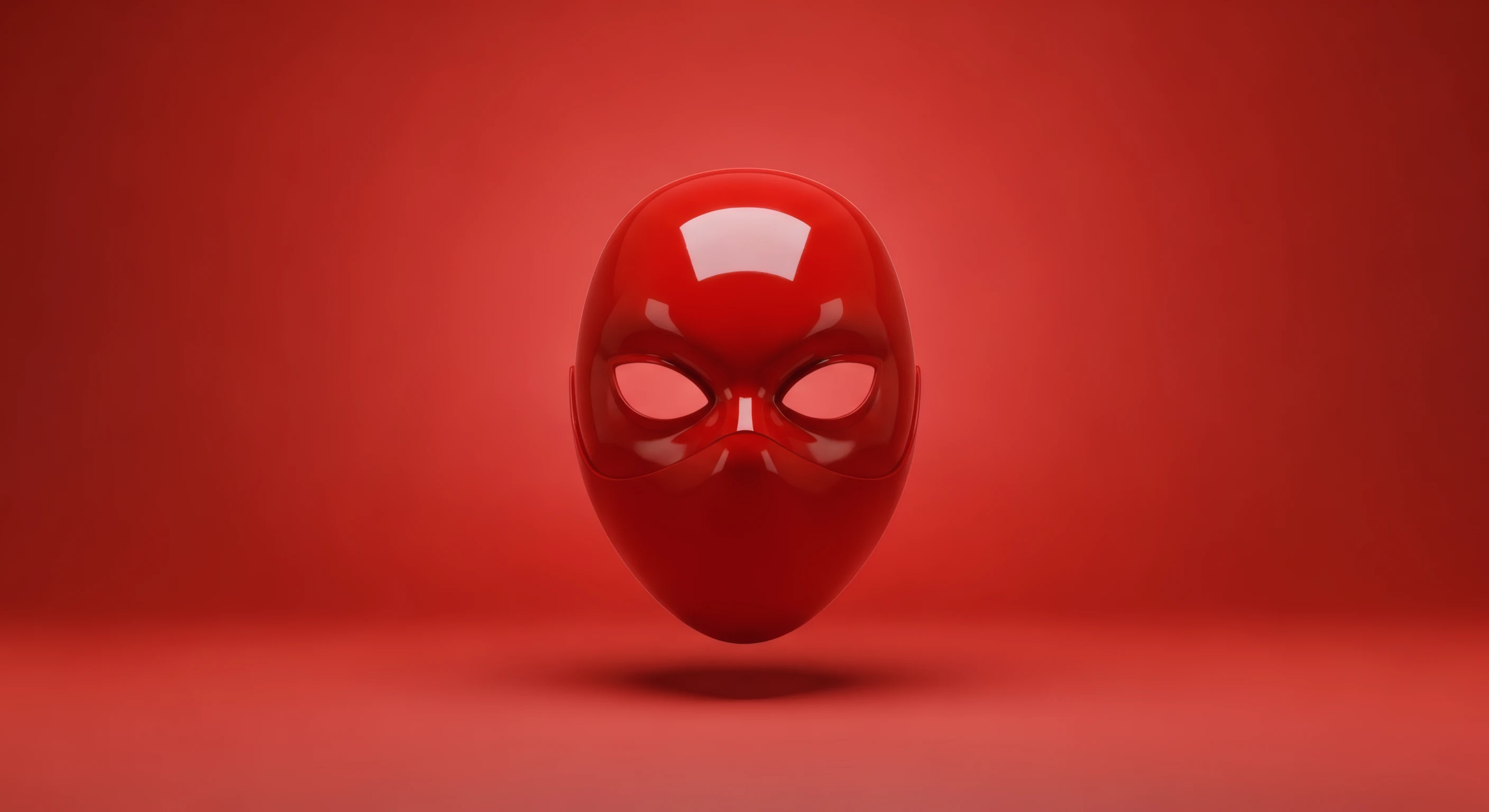 Crimson Mask Hero's Visage in Scarlet Studio