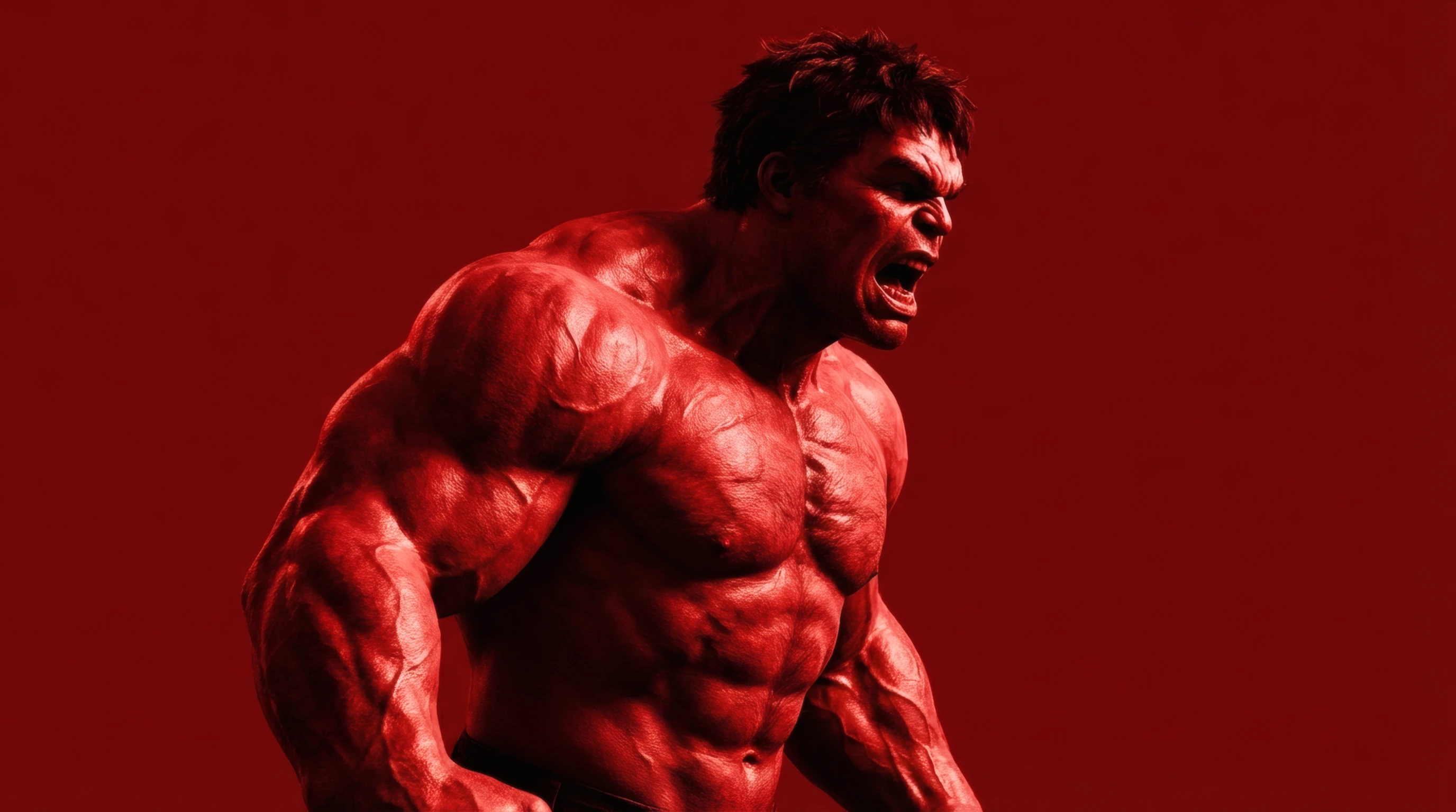 Crimson Rage Red Hulk's Furious Roar