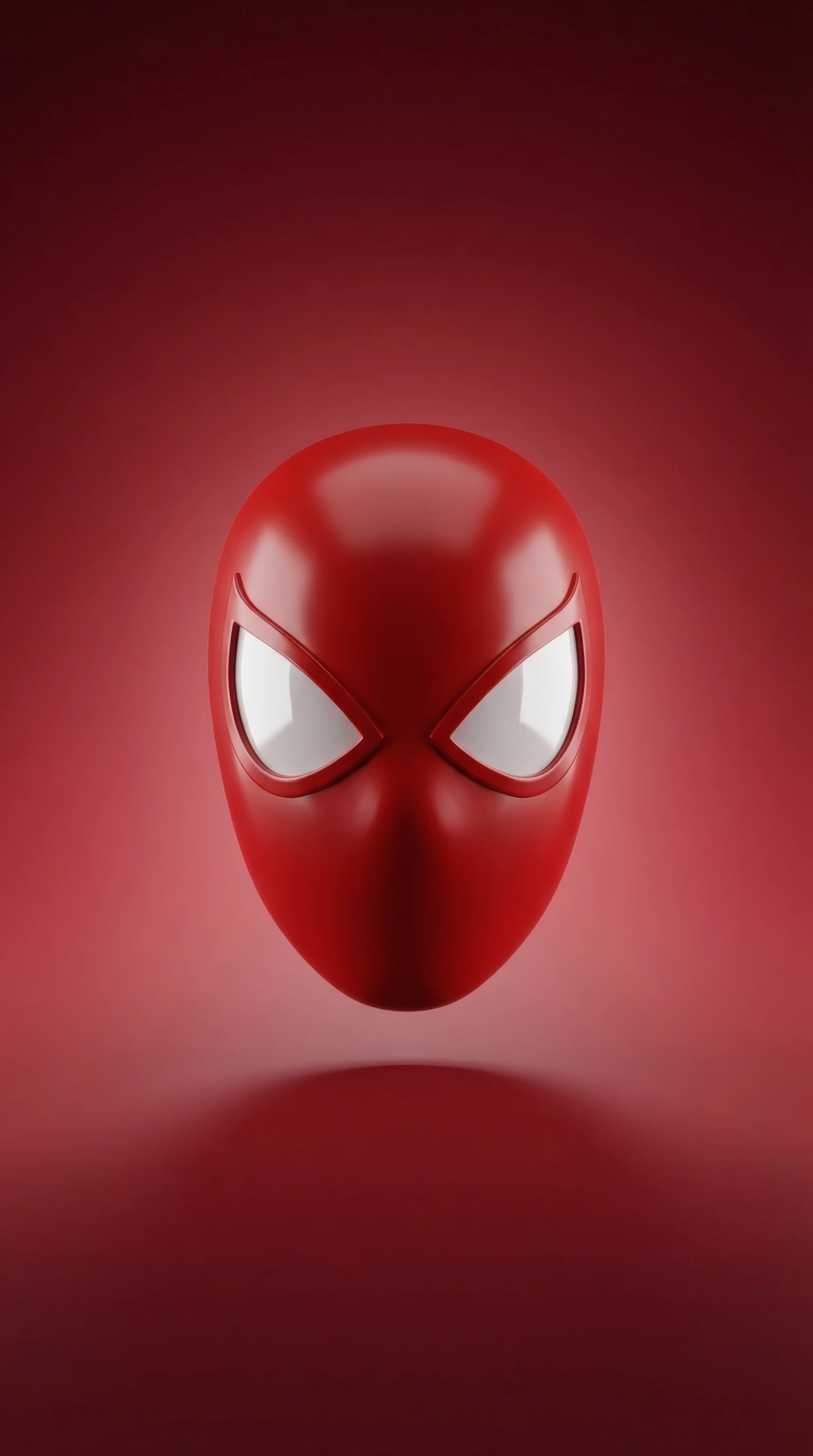 Crimson Superhero Mask with Luminous Eyes