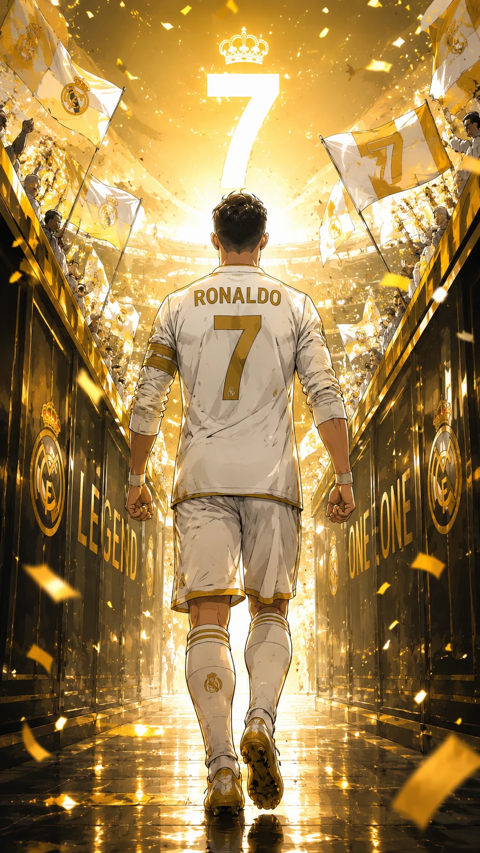 Cristiano Ronaldo Golden Legend's Tunnel Walk Art wallpaper 941x1672