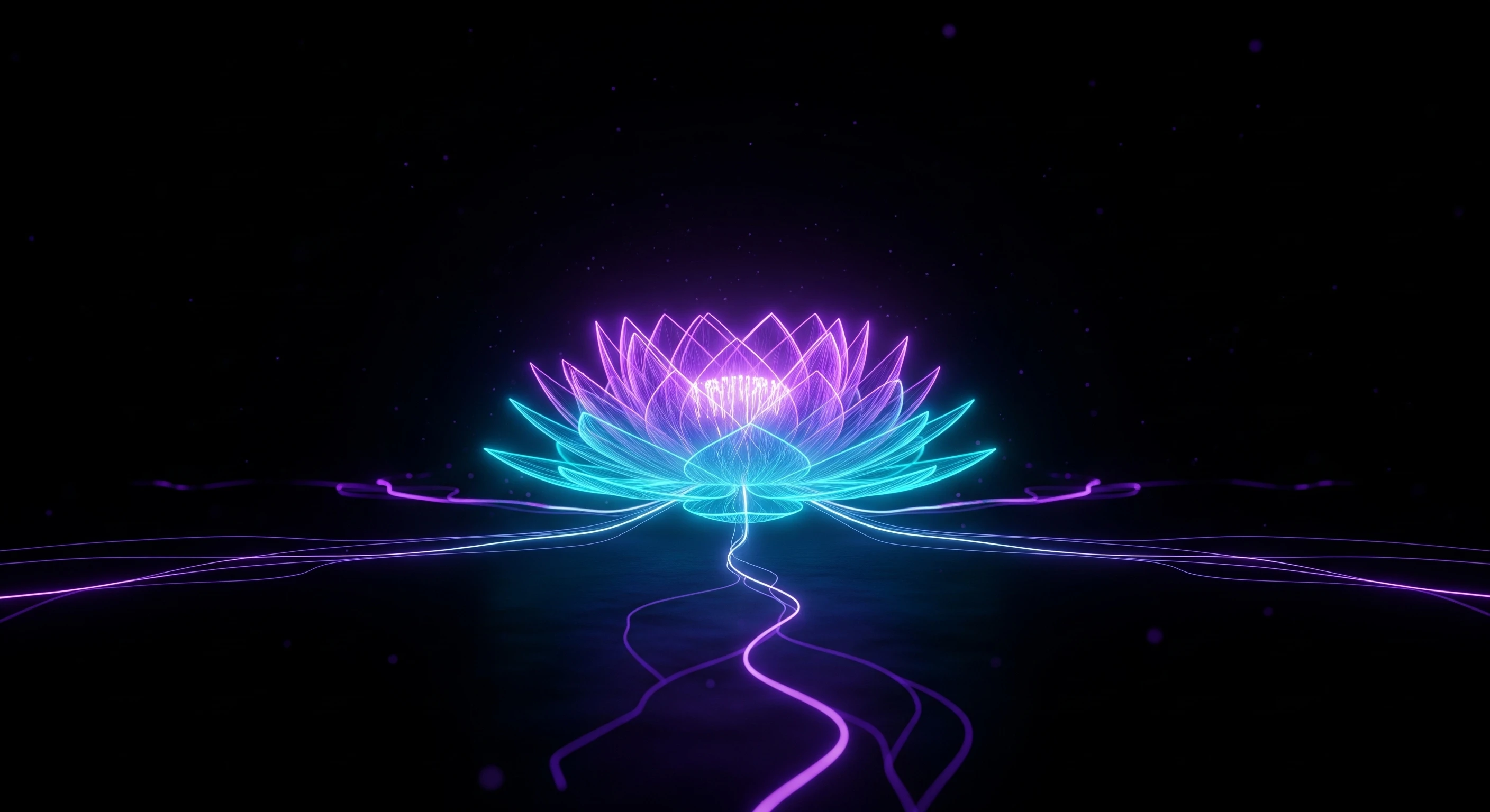Cyberpunk Lotus Neon Bloom in the Dark