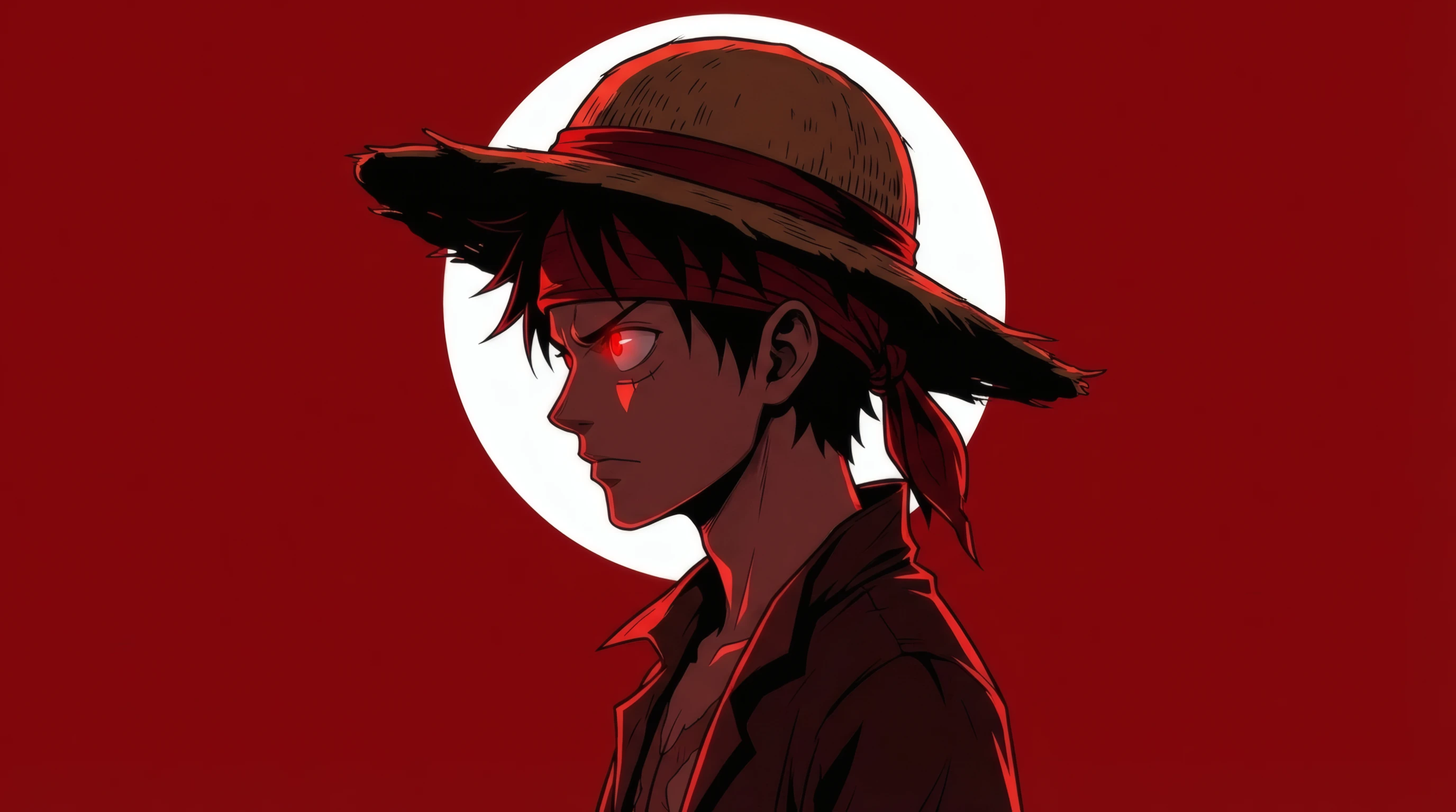 Determined Anime Pirate with Red Eyes