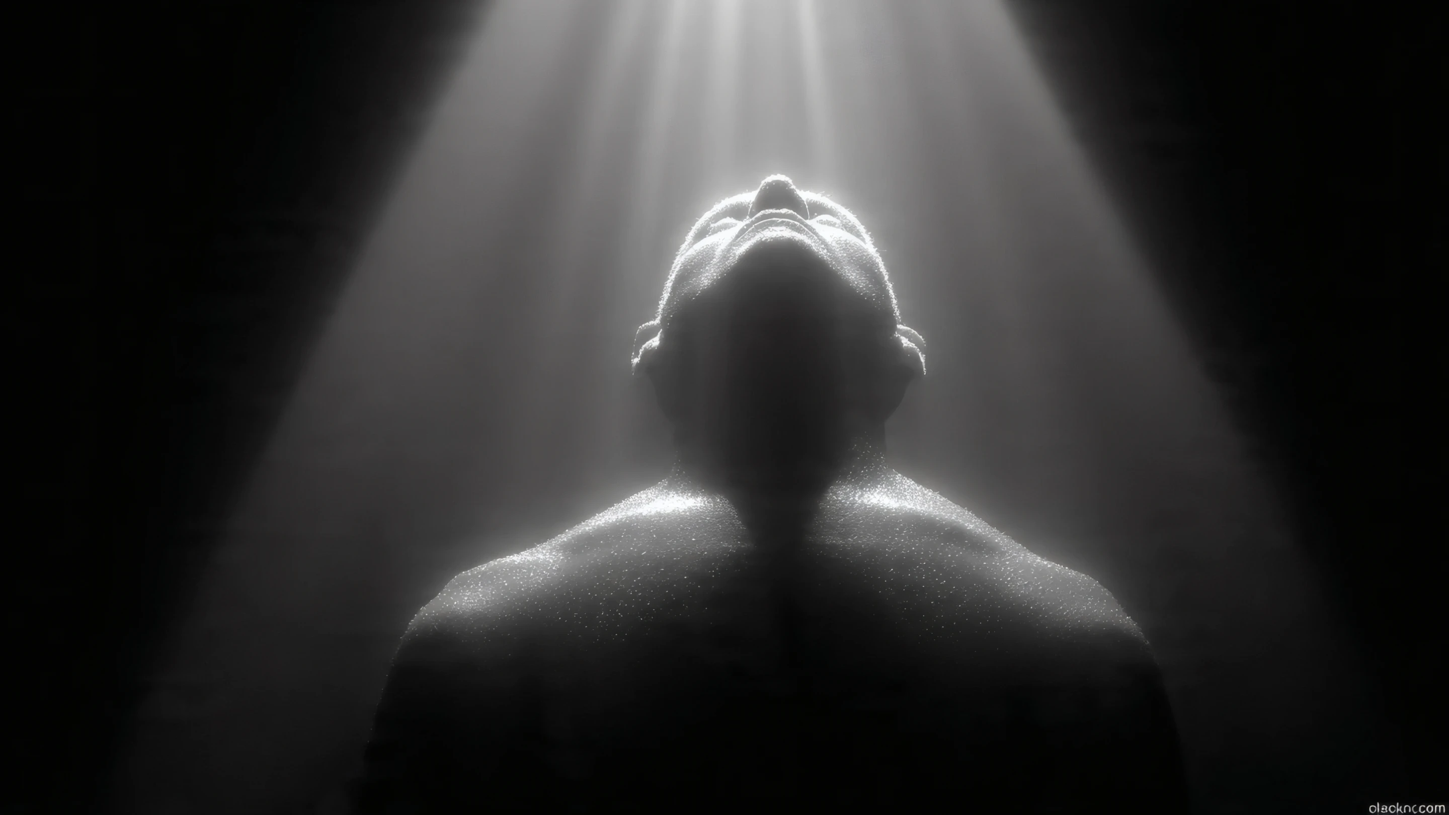 Dramatic Man in Spotlight Dark Background