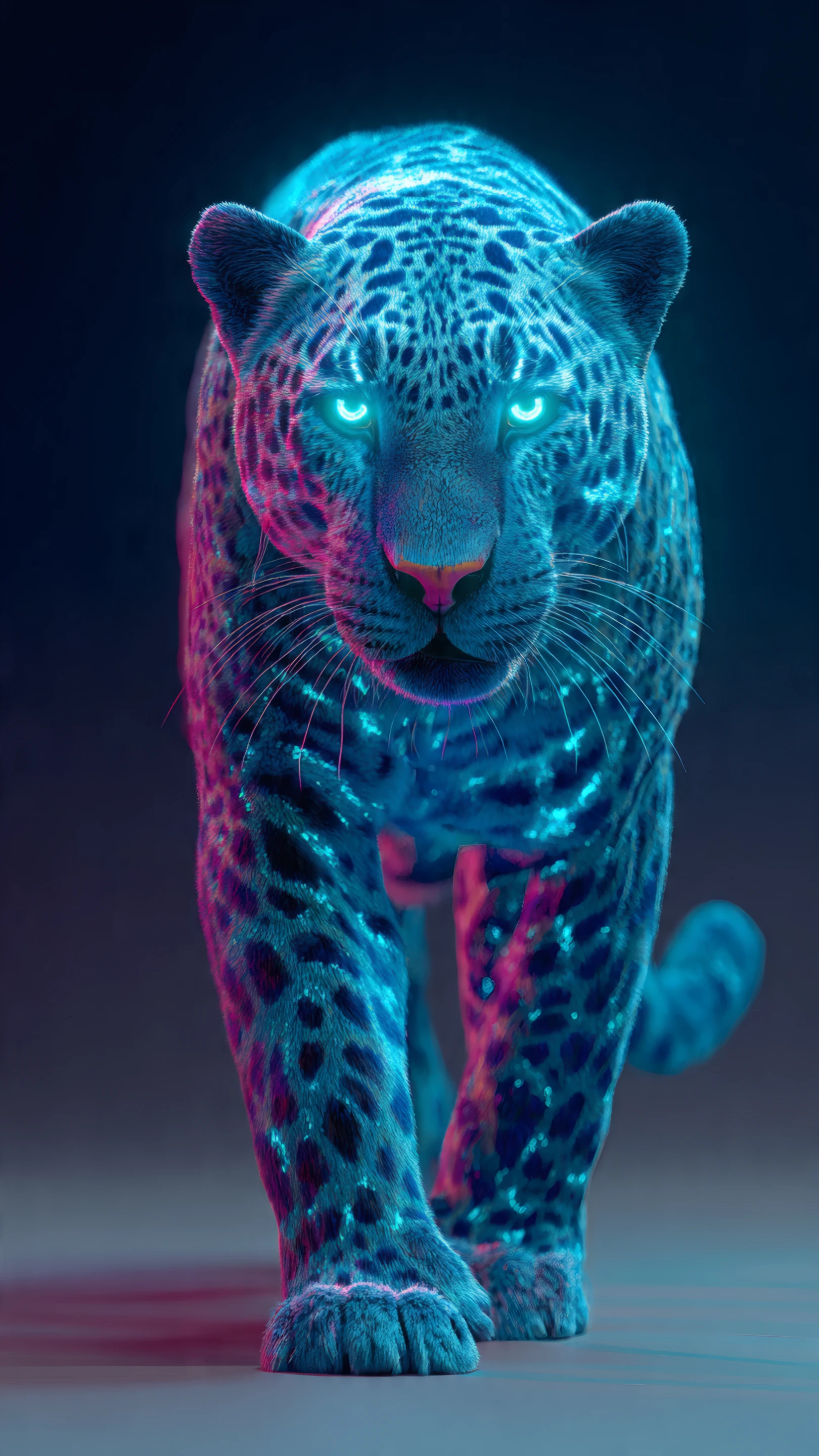 Electric Blue Jaguar with Neon Accents