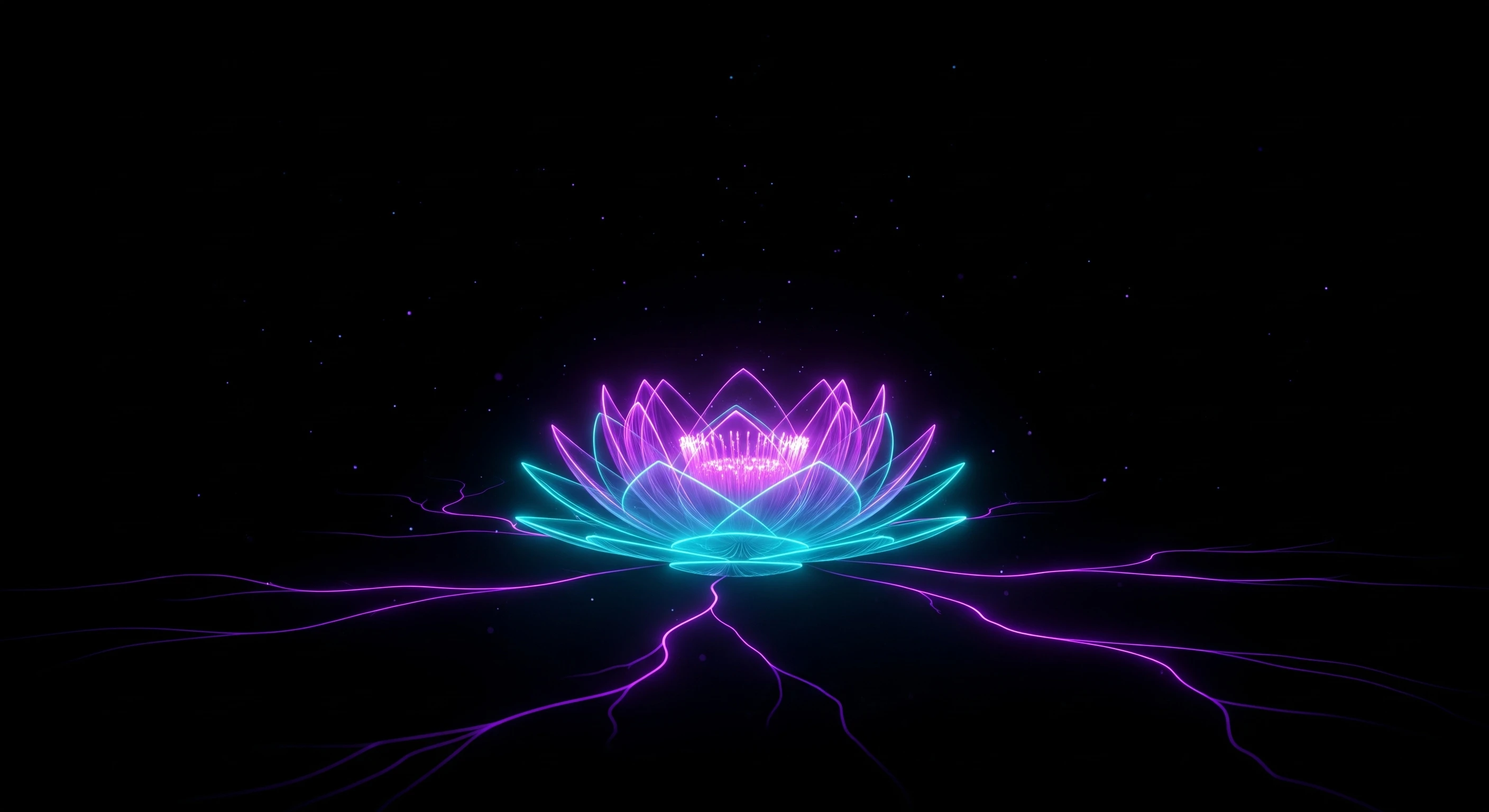 Electric Lotus Cyberpunk Bloom in Neon Hues