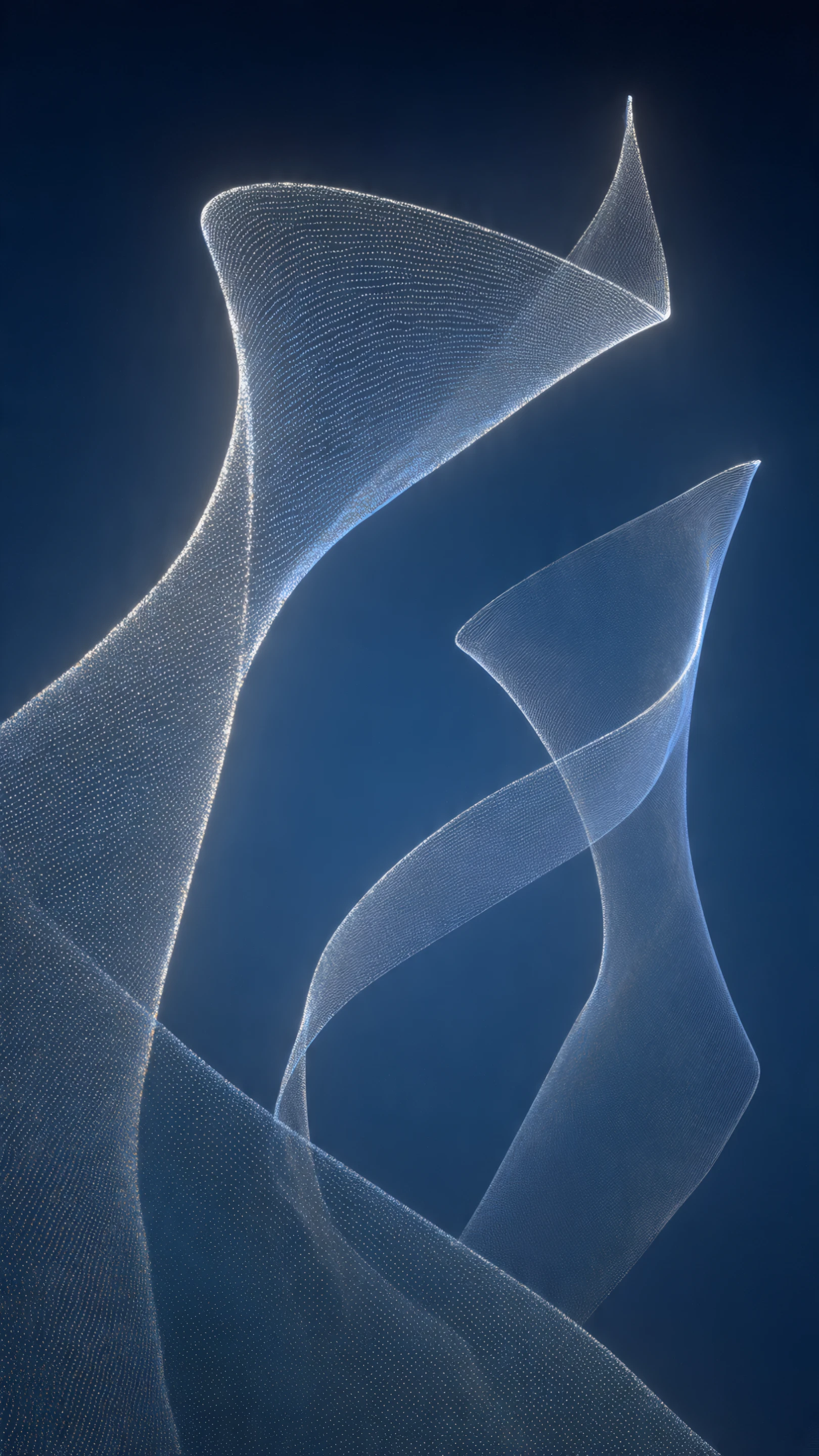Elegant Abstract Ribbons on Deep Blue Background
