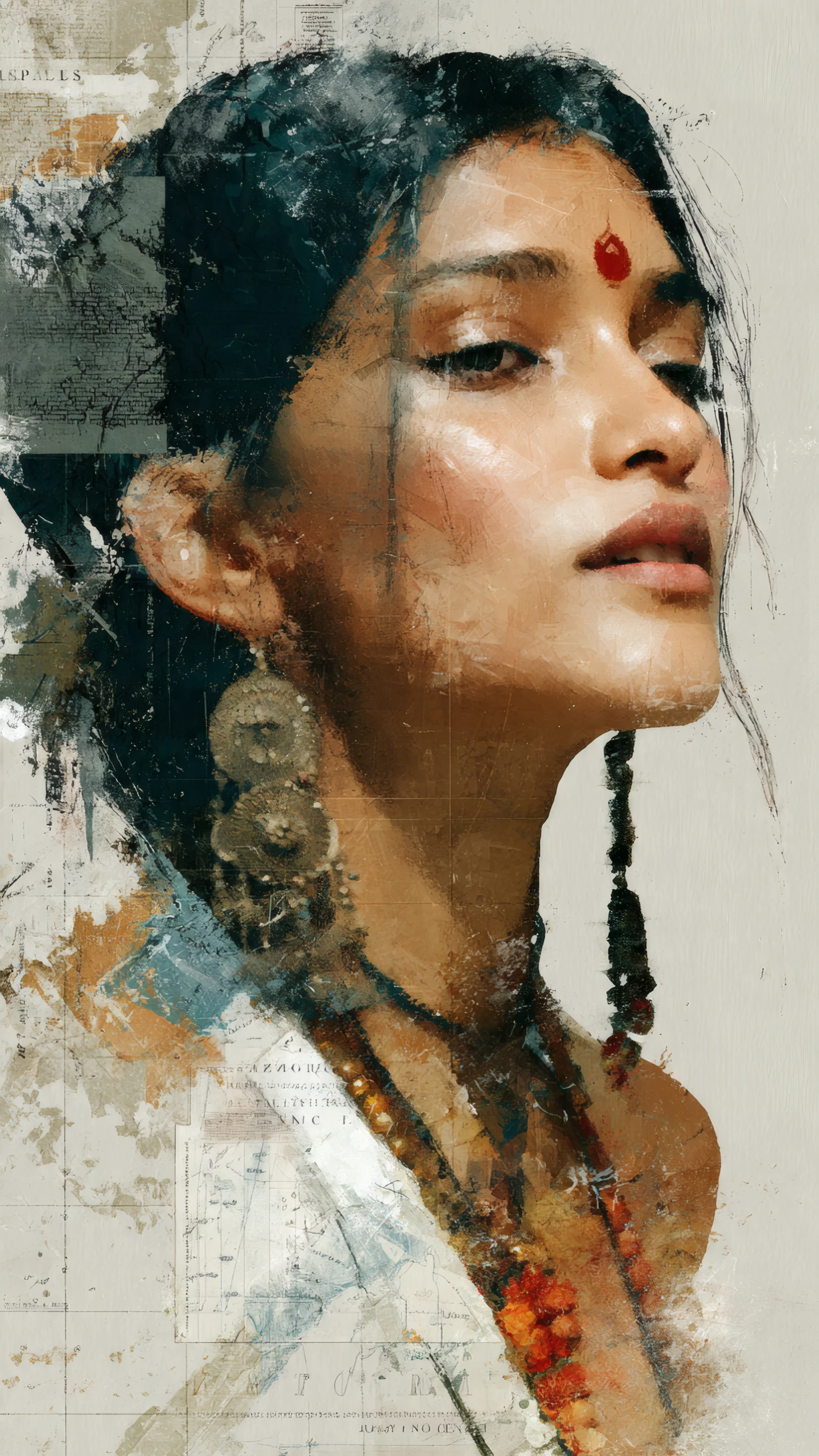 Elegant Portrait of a Woman with Traditional Jewelry