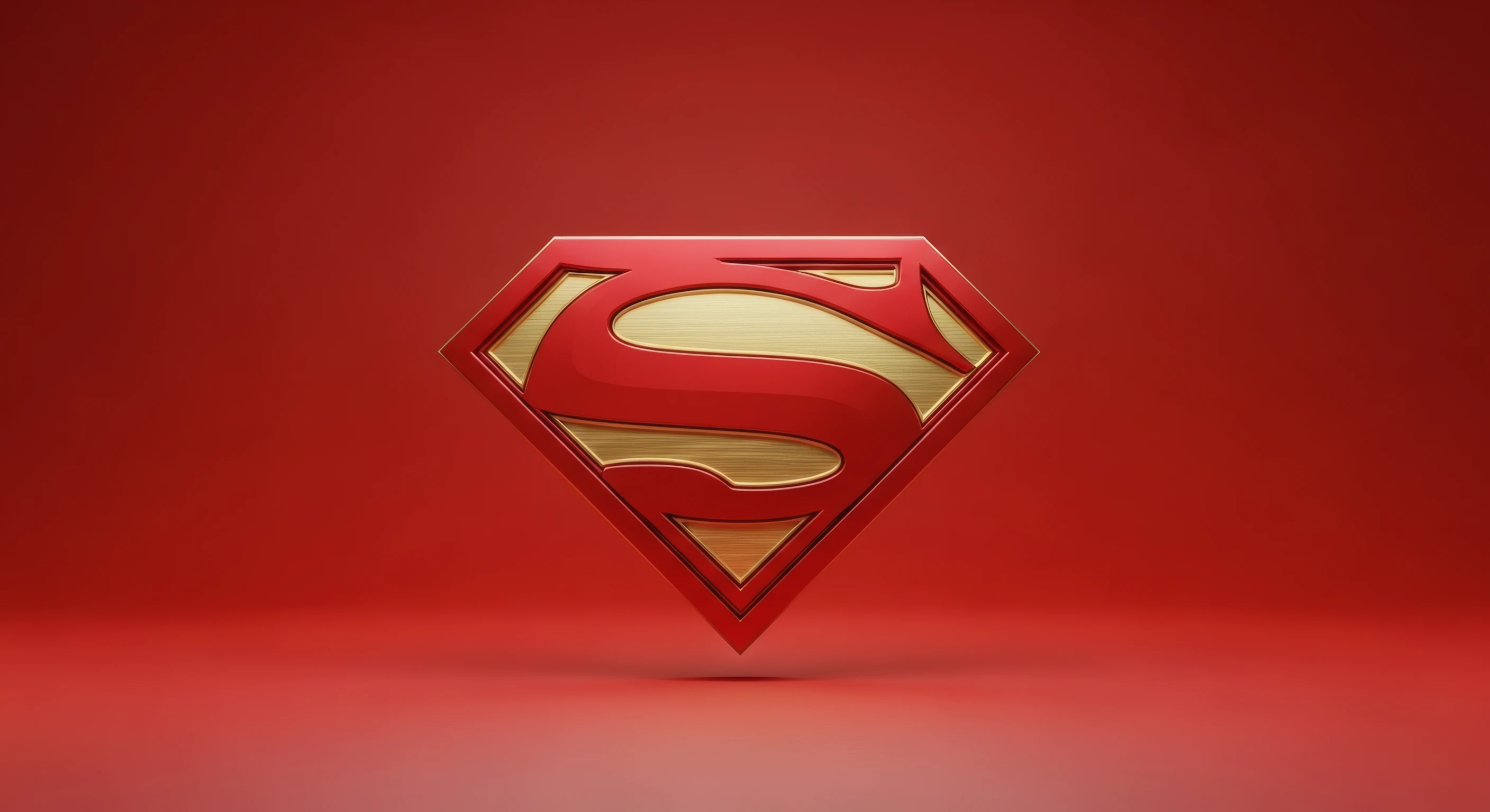 Embossed Superman Logo in Red and Gold