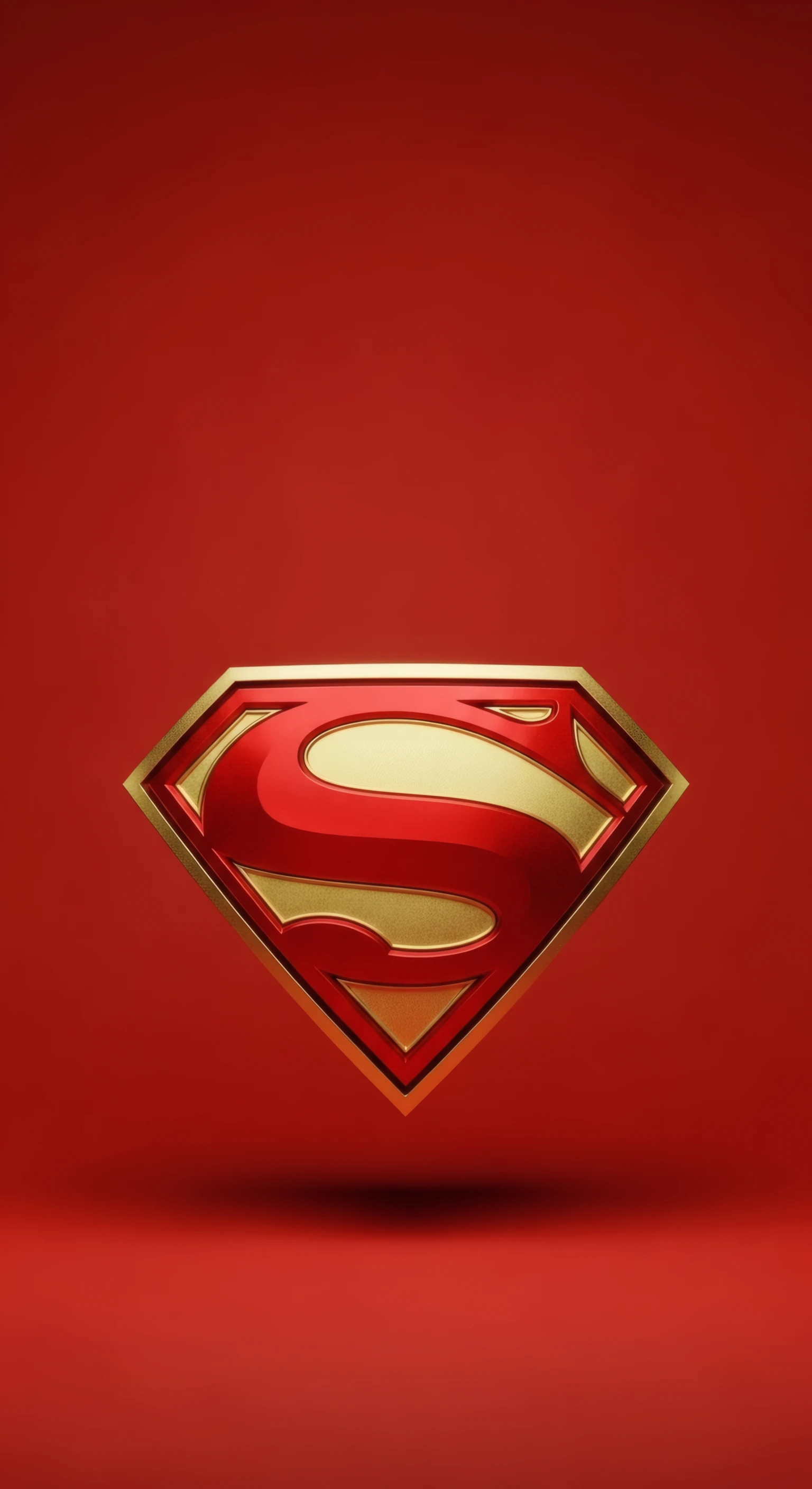 Embossed Superman Logo with Golden Trim