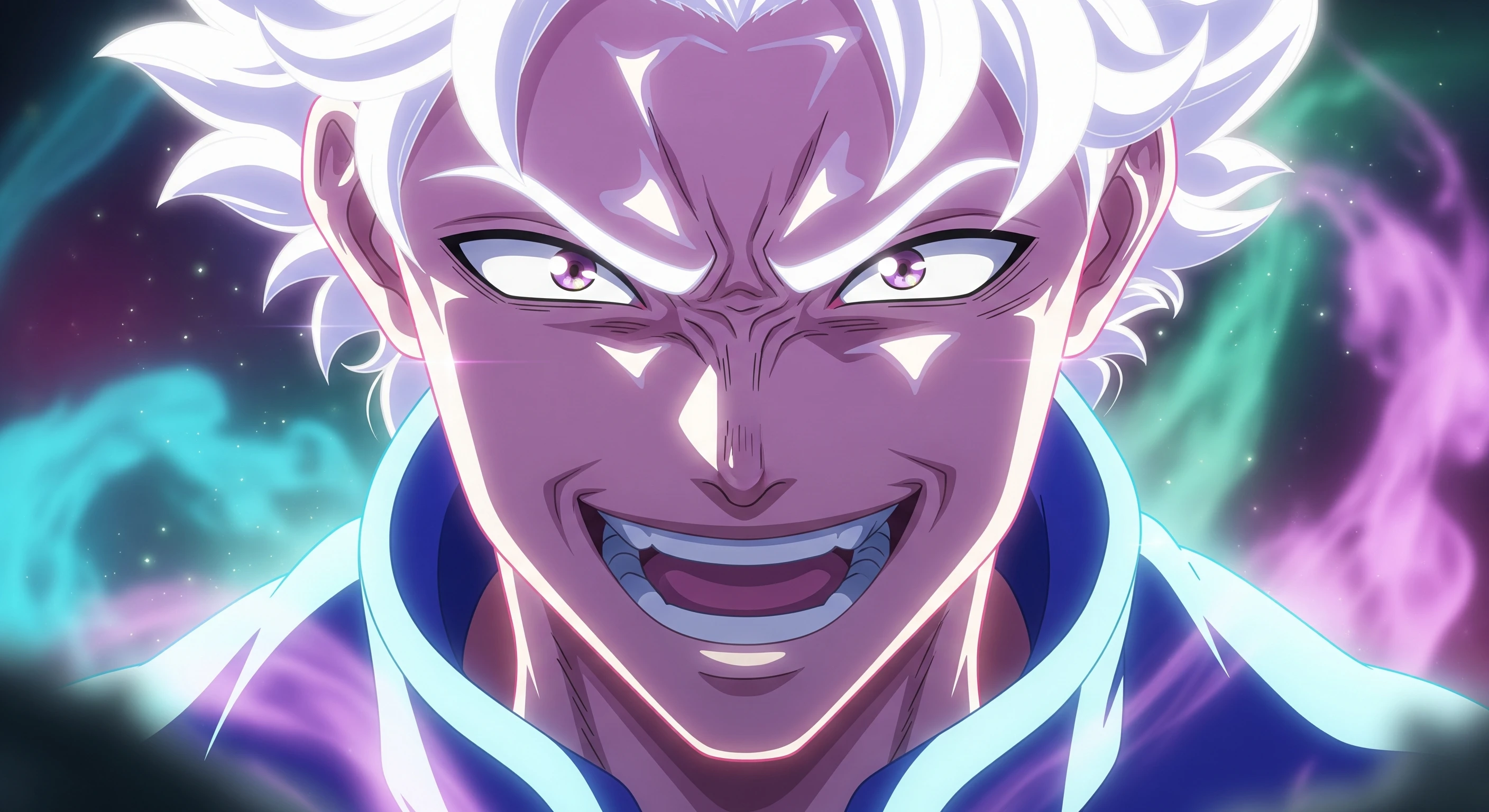 Fierce Anime Warrior with Glowing Aura