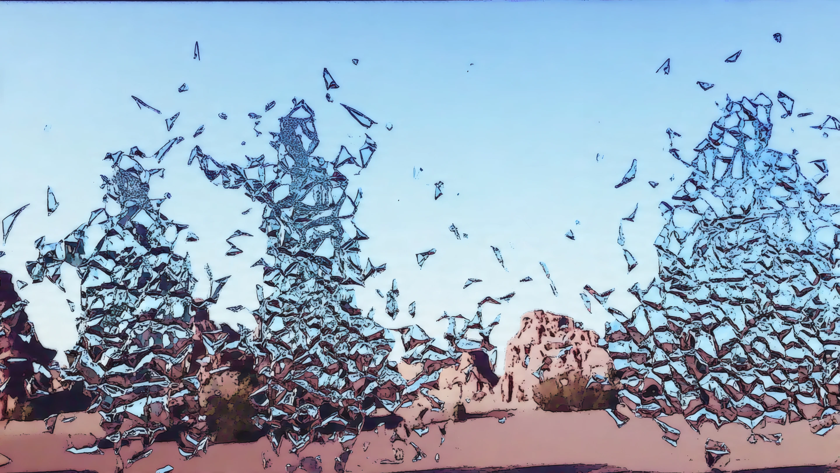 Fractured Figures in Desert Mirage