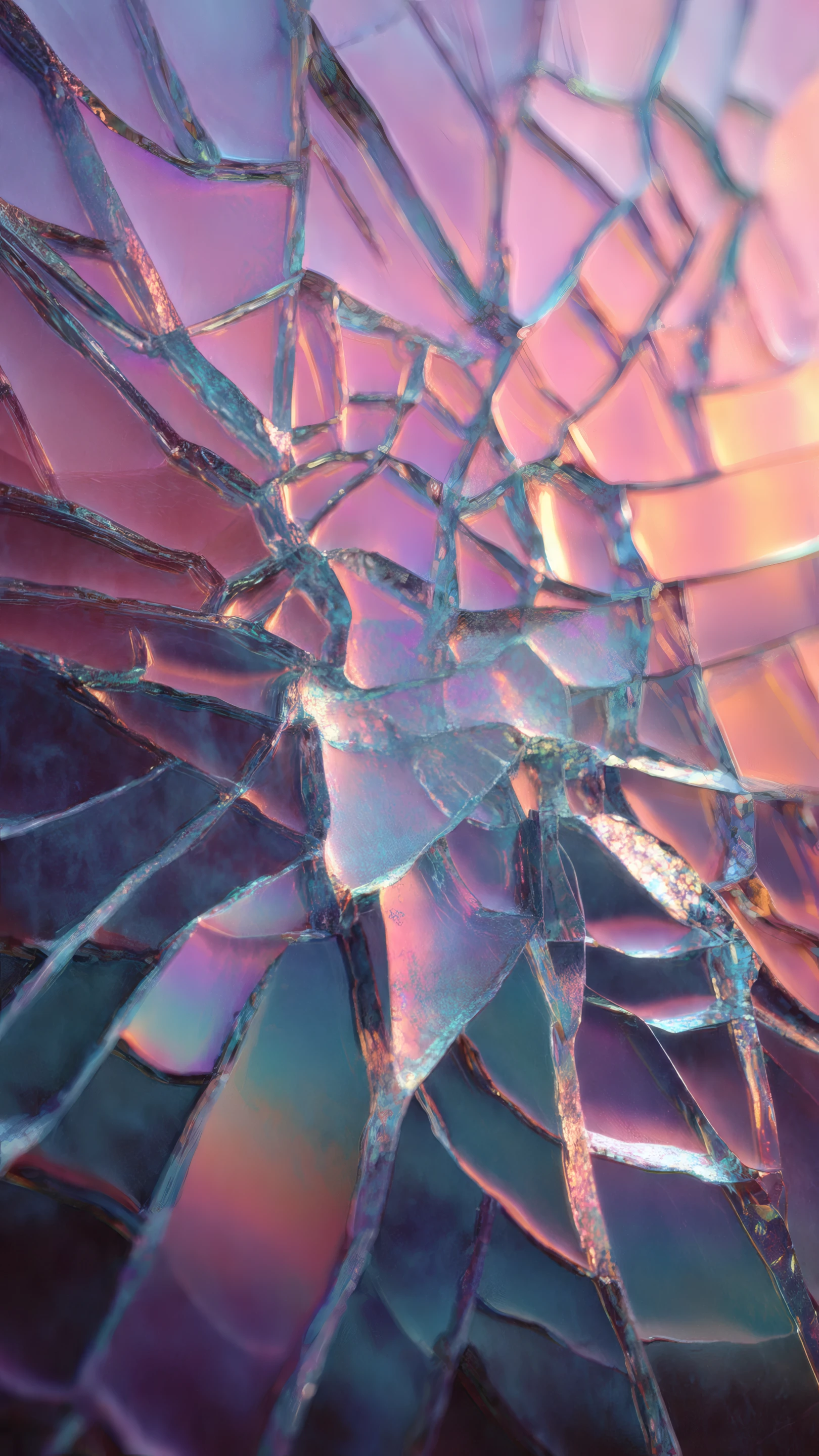 Fractured Iridescence Abstract Shards of Light