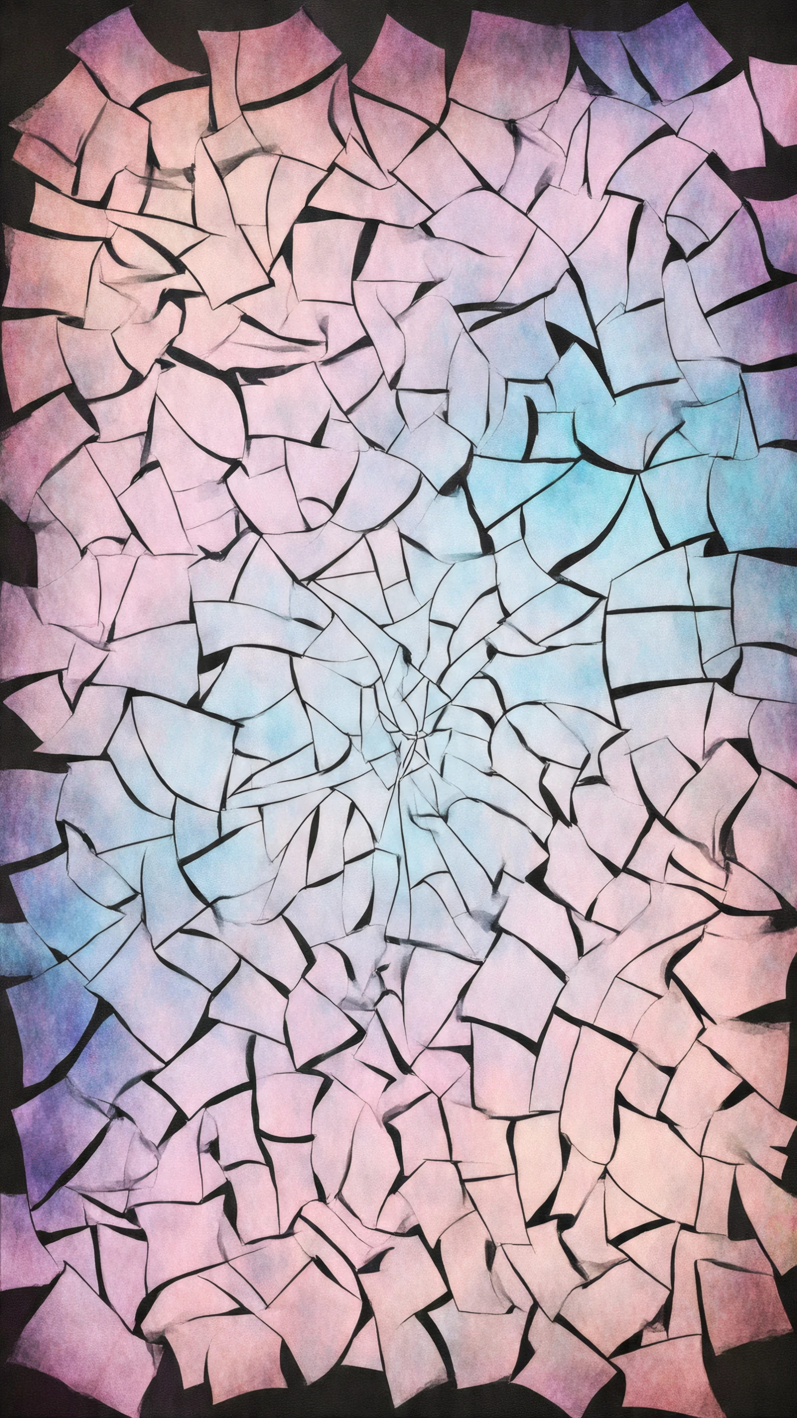 Fractured Pastel Dreamscape Geometric Mosaic Art