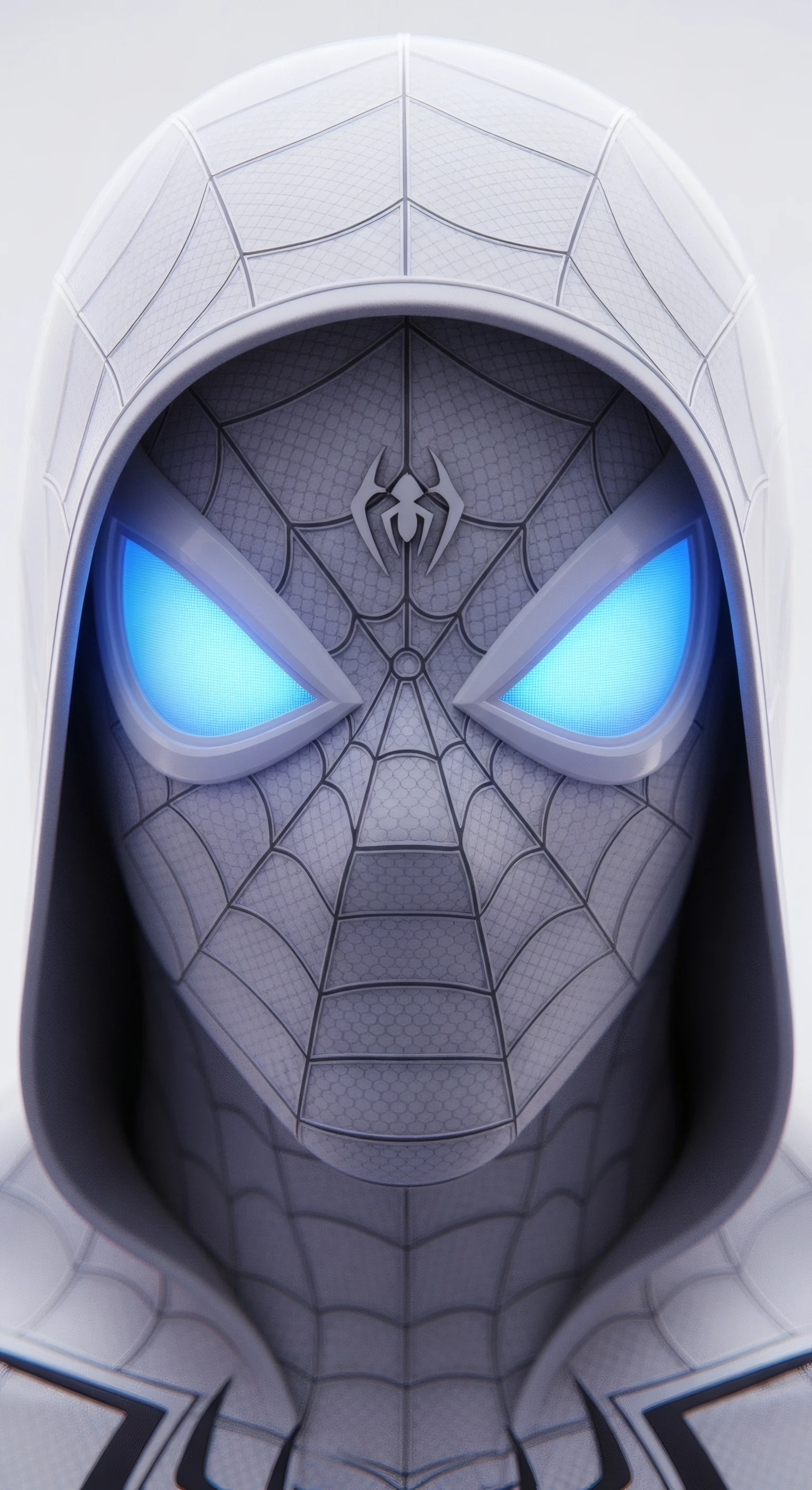 Ghost-spider Luminous Blue Gaze in White Suit