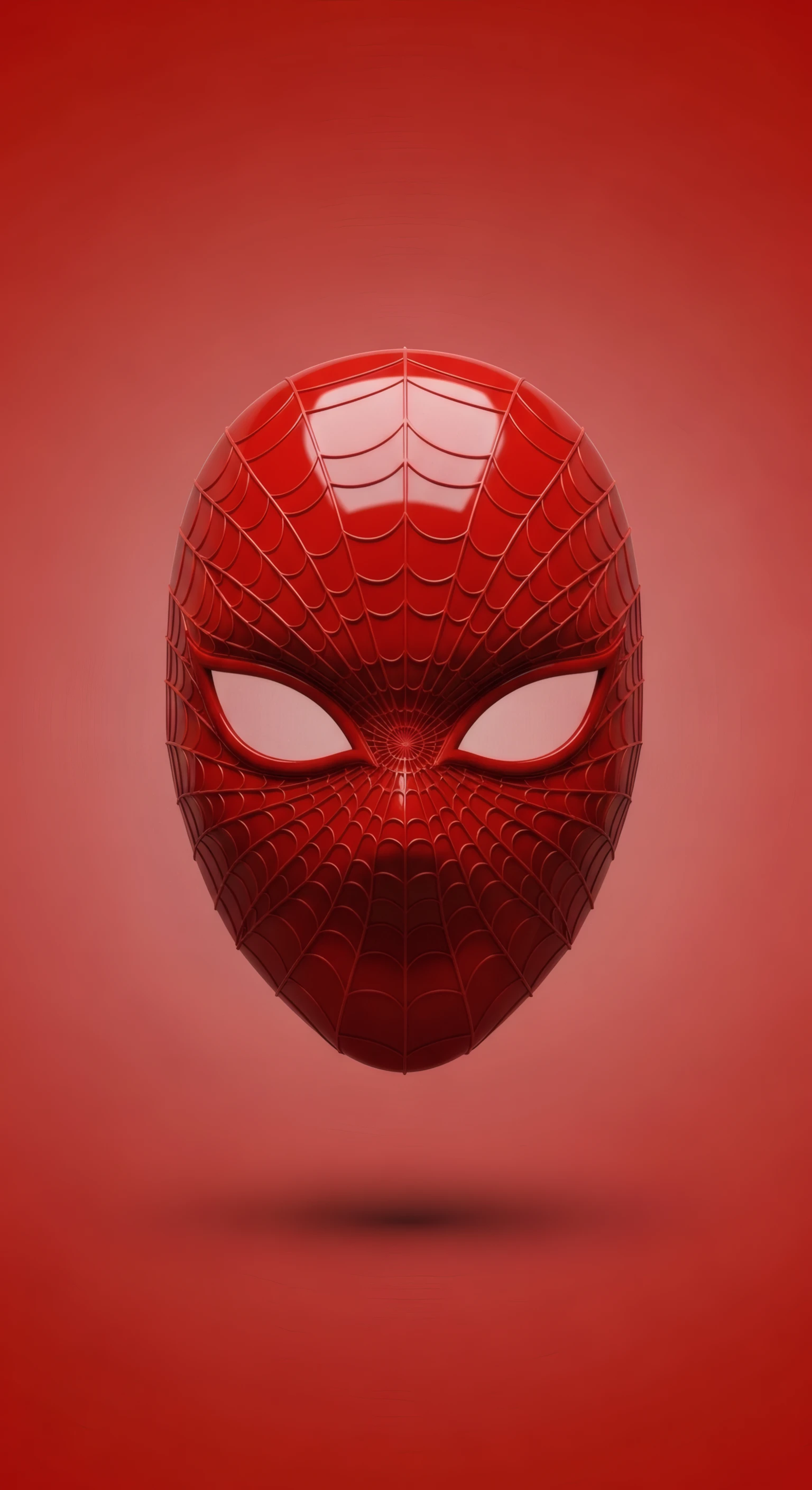 Glossy Red Spiderman Mask with White Eyes