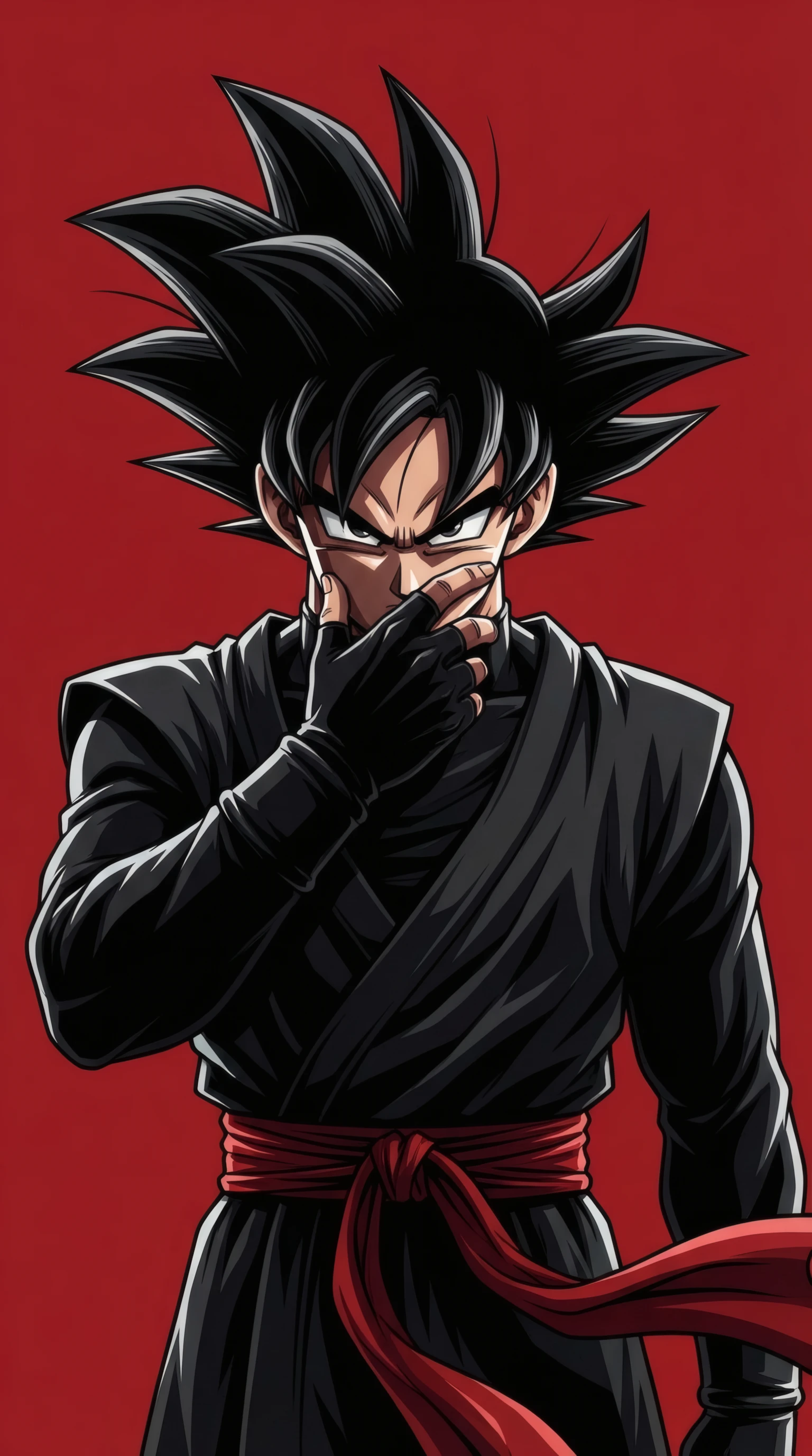 Goku Black in Shadowy Gi with Crimson Sash