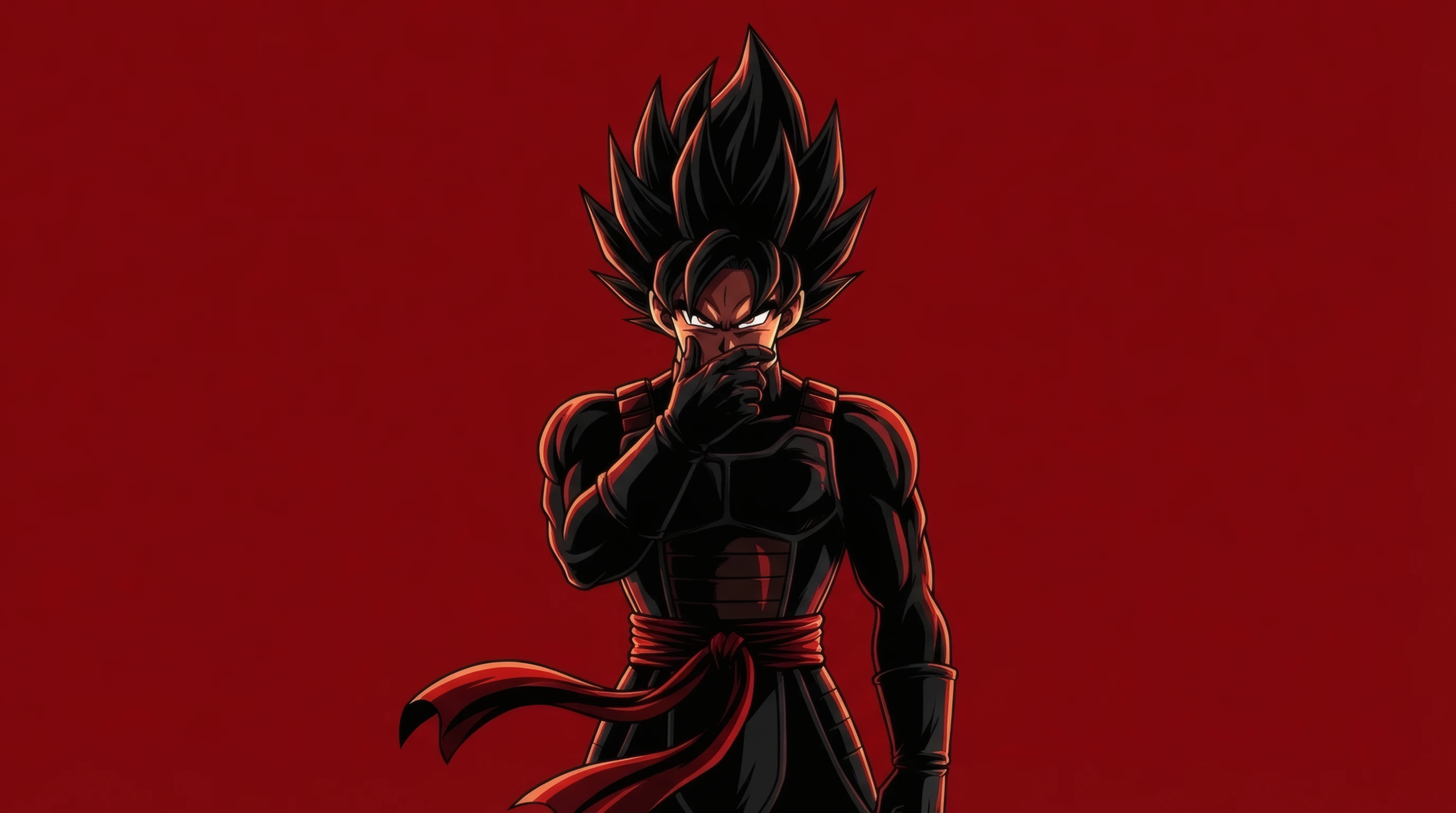 Goku Black Shadow Warrior on Crimson