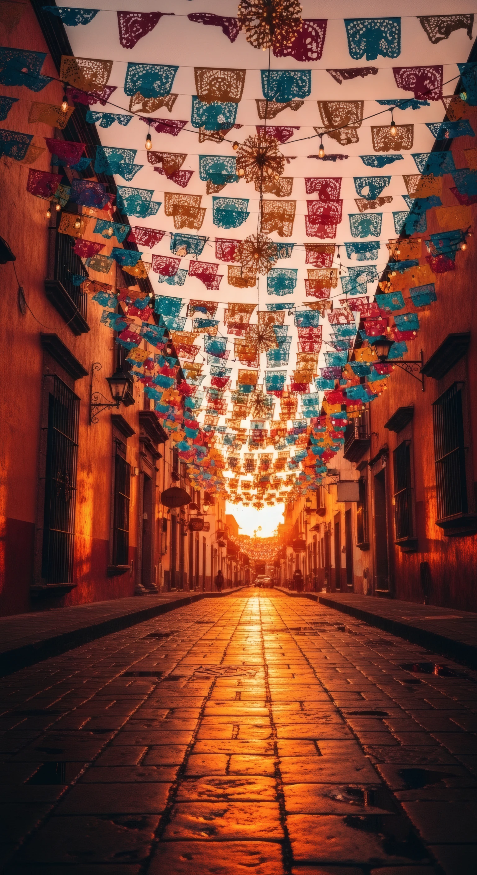 Golden Hour in San Miguel De Allende with Papel Picado