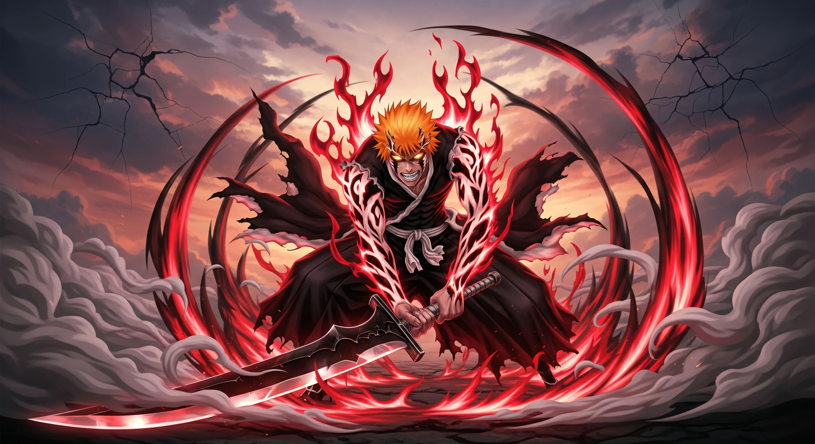 Ichigo's Final Stand Crimson Getsuga Unleashed 4k