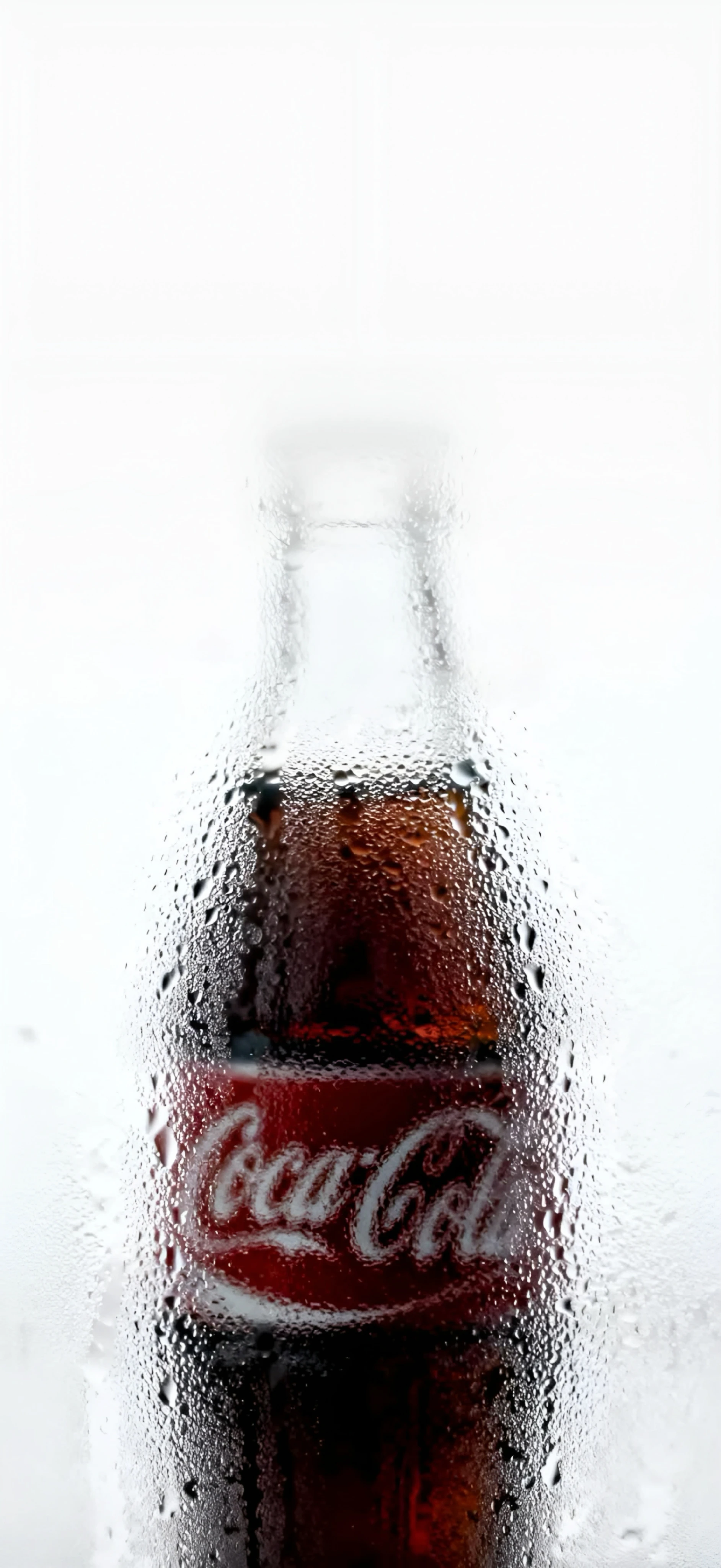 Icy Coca-cola Bottle with Refreshing Condensation Droplets Minimal wallpaper 1884x4096