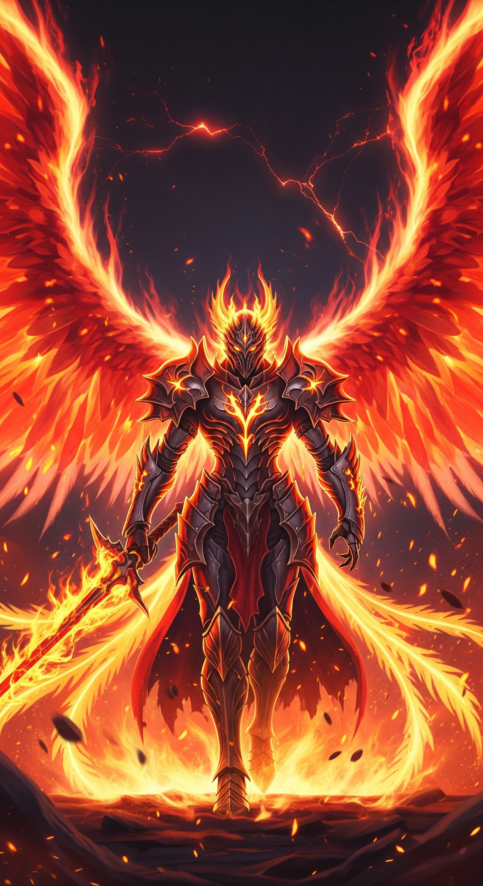Inferno Knight with Flaming Wings of Fury