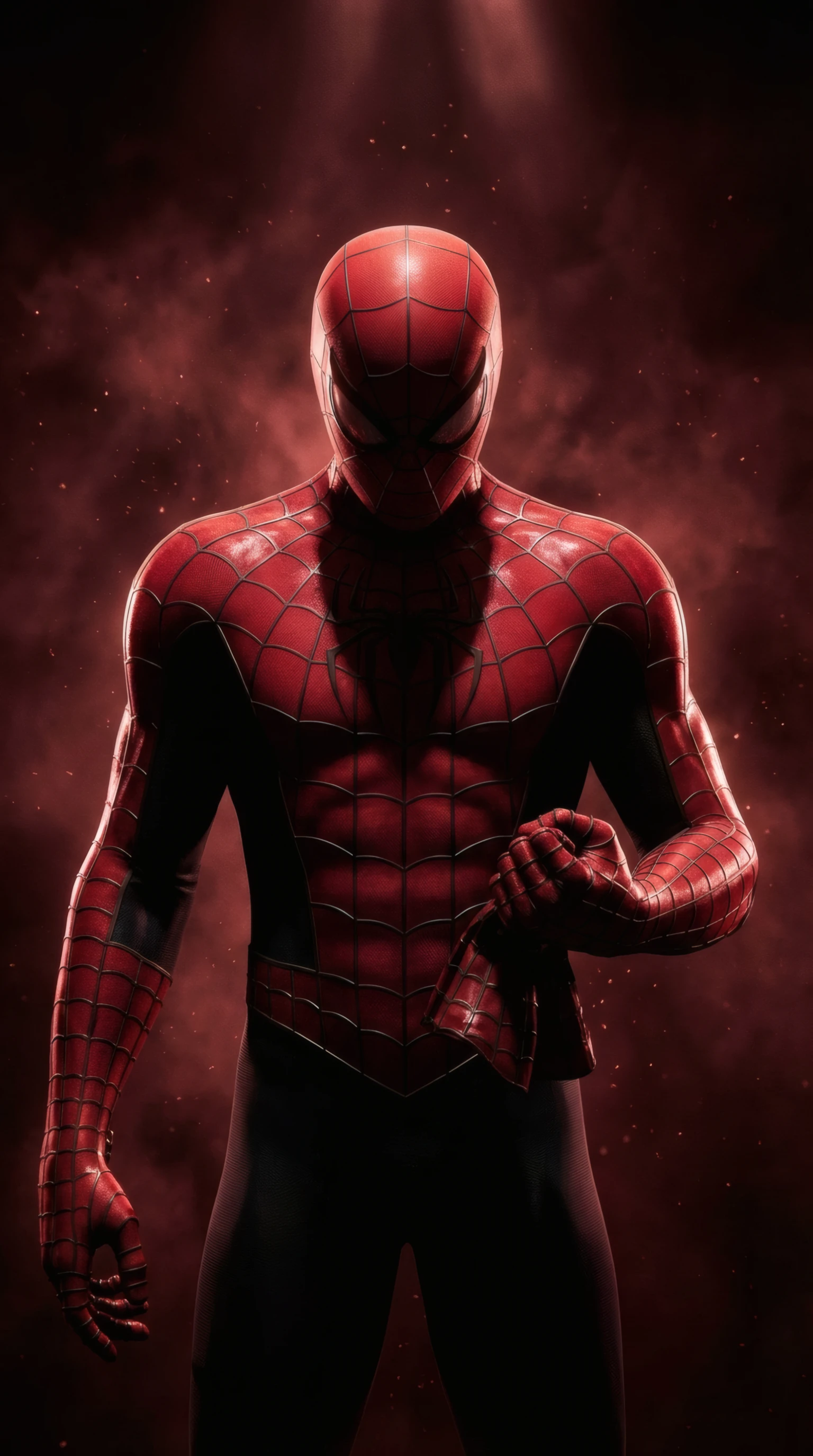 Intense Spider-man in Crimson Smoke