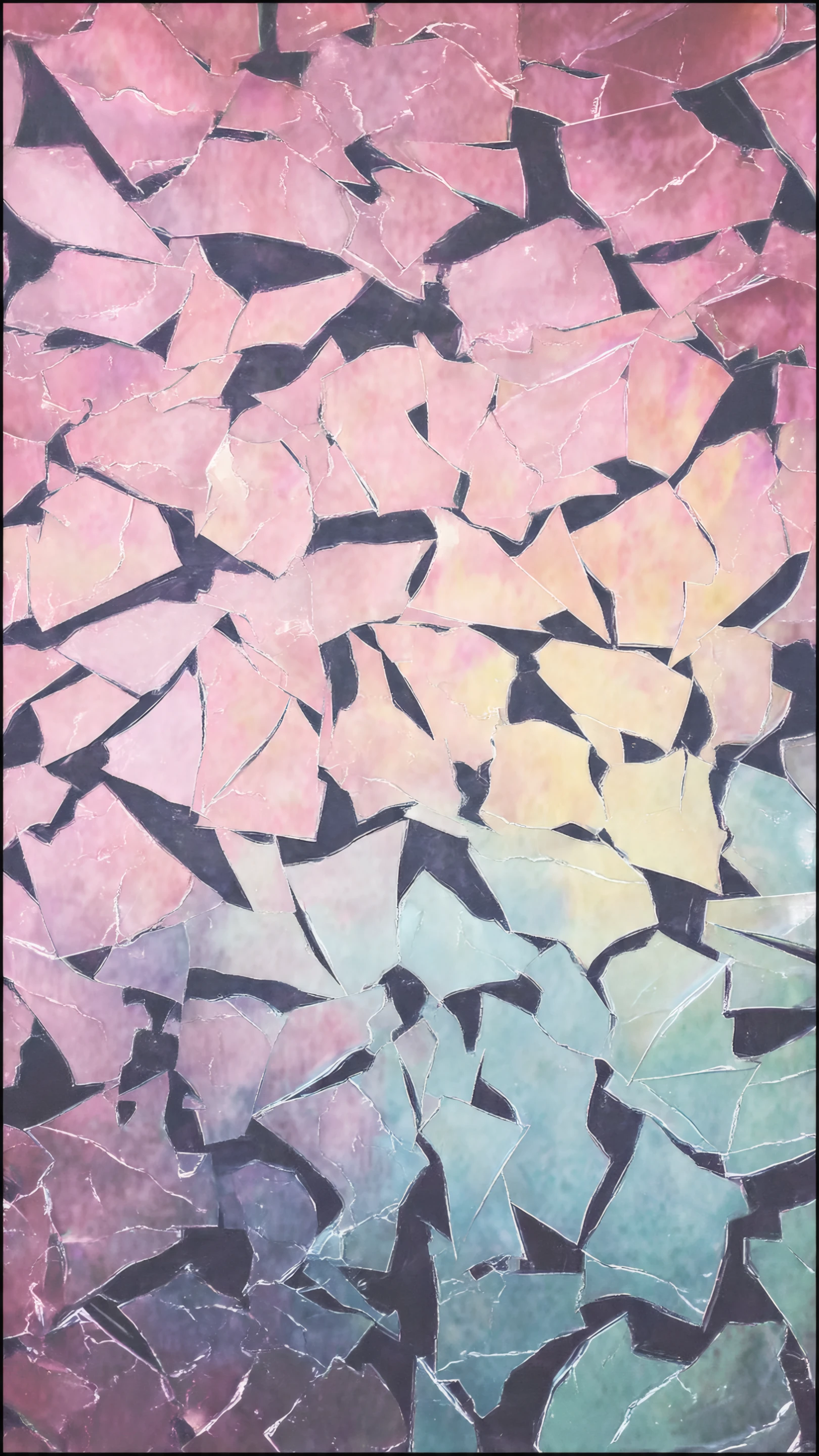 Iridescent Mosaic Shards in Gradient Pastel Hues
