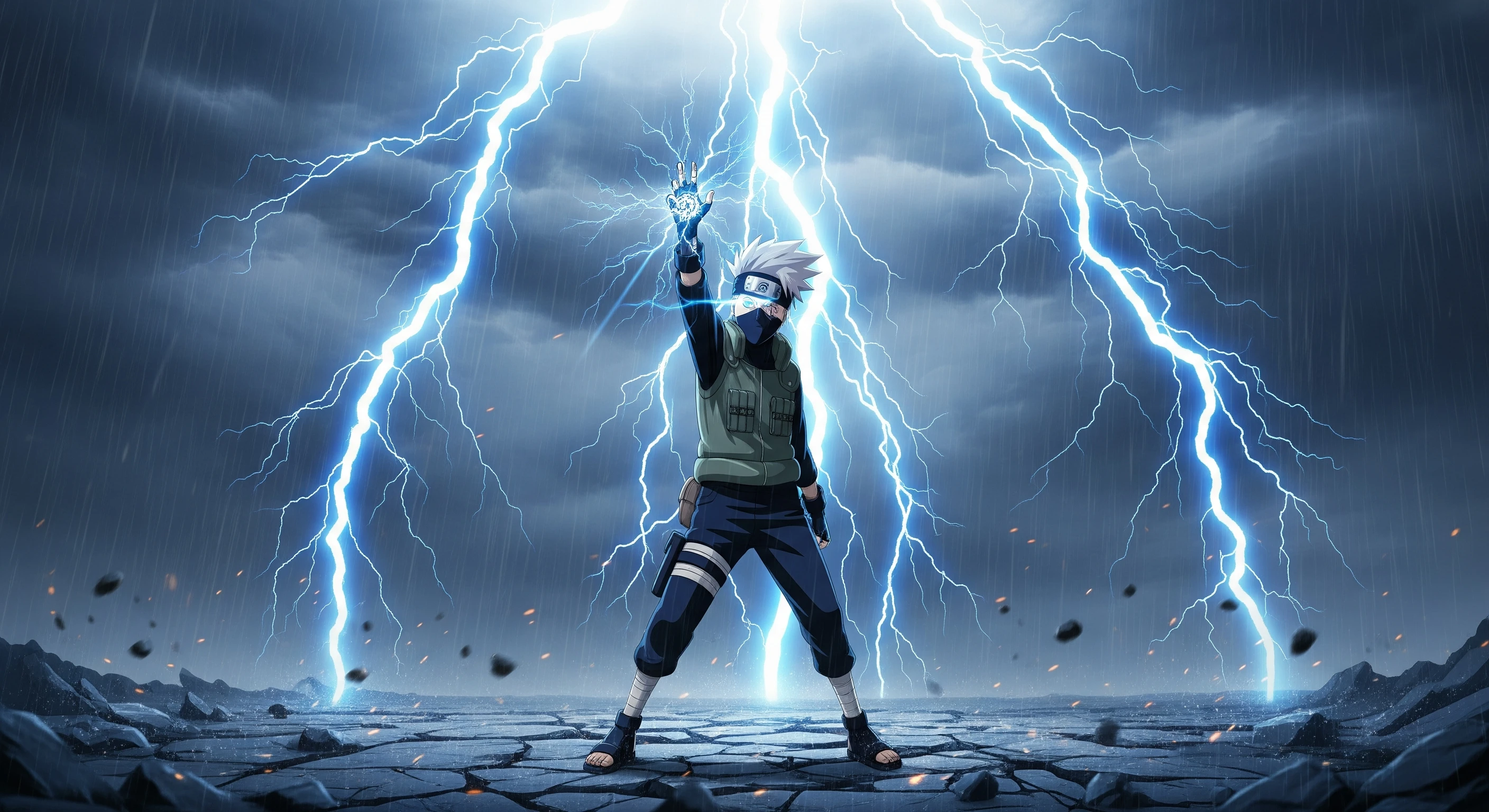 Kakashi Unleashes Lightning Fury in Storm