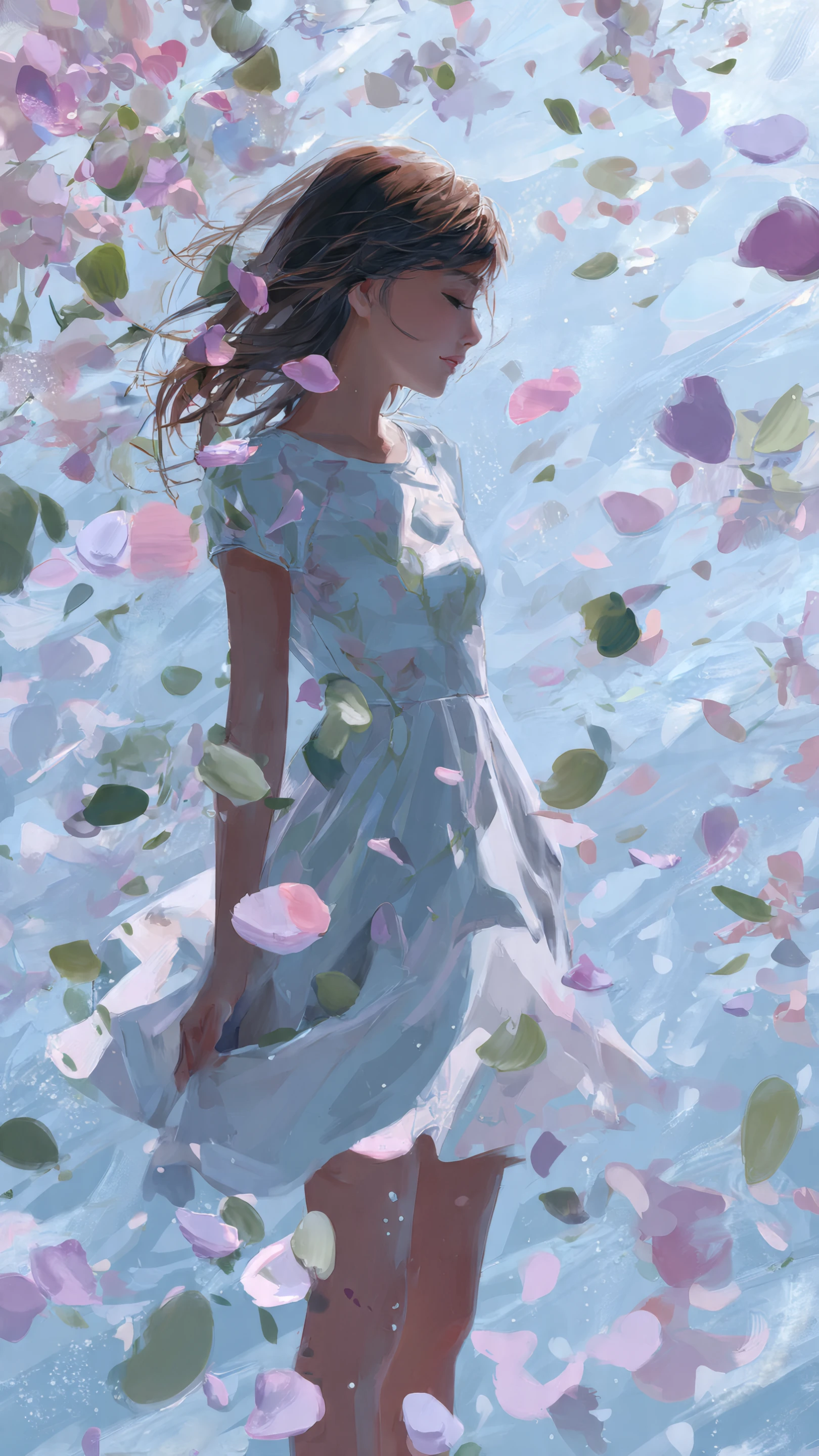 Lost in a Field of Flowers Dreamy Girl in Floral Dress with