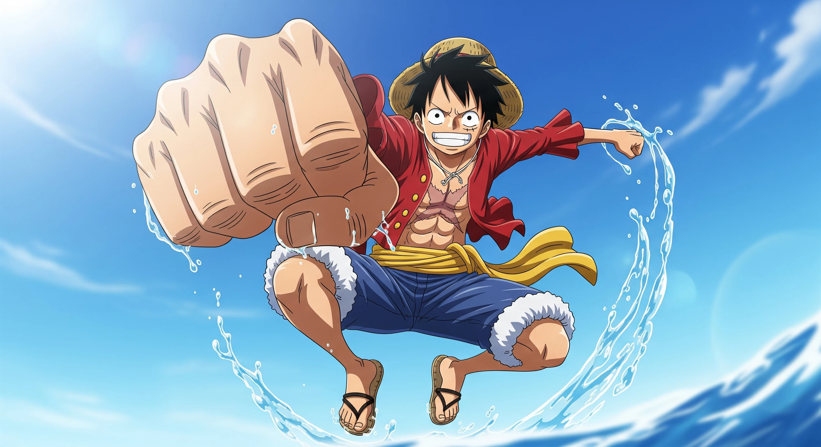 Luffy's Gomu Gomu Punch with Water Splash