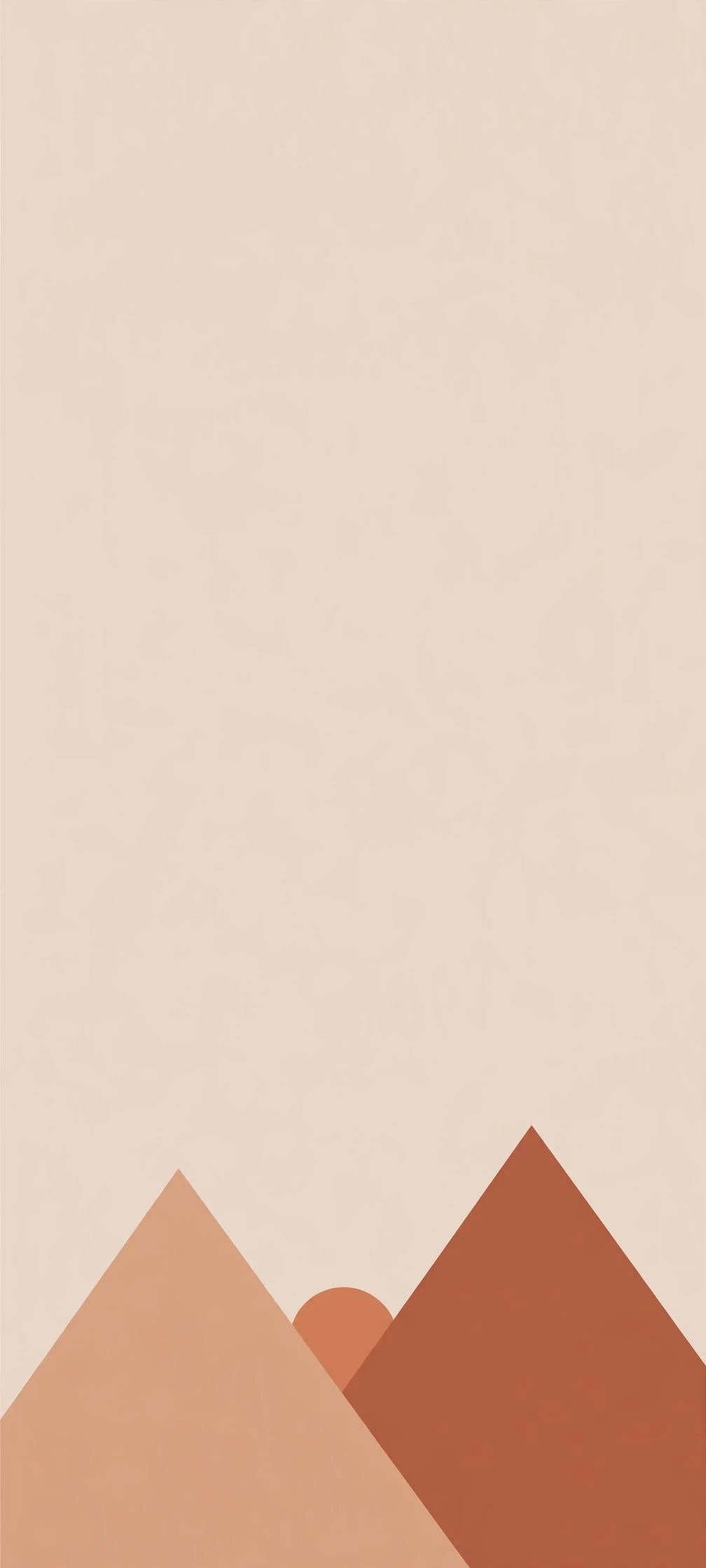 Minimalist Terracotta Mountains at Sunset Geometric Art wallpaper 1008x2240