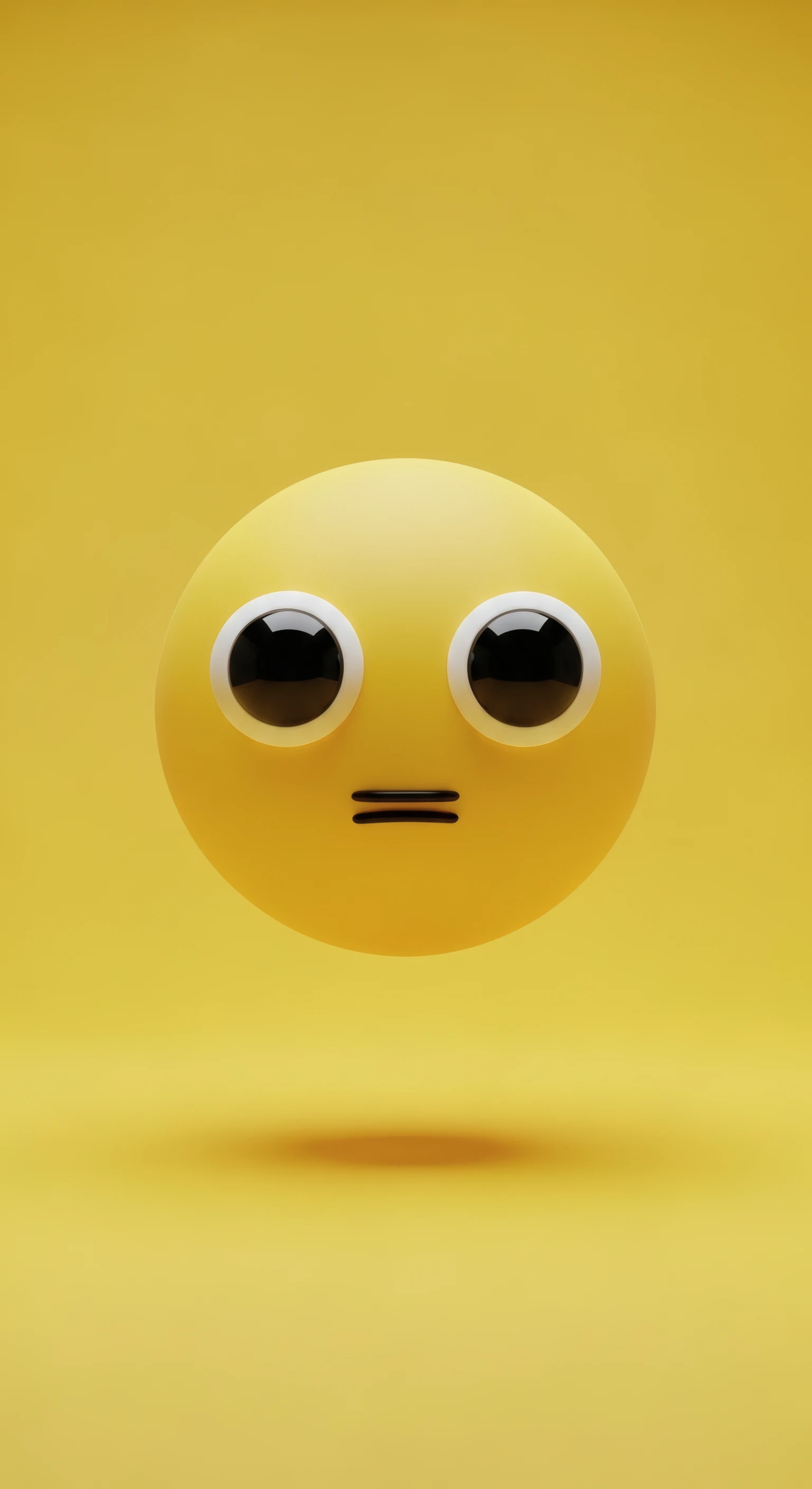 Minimalist Yellow Emoji with Blank Expression