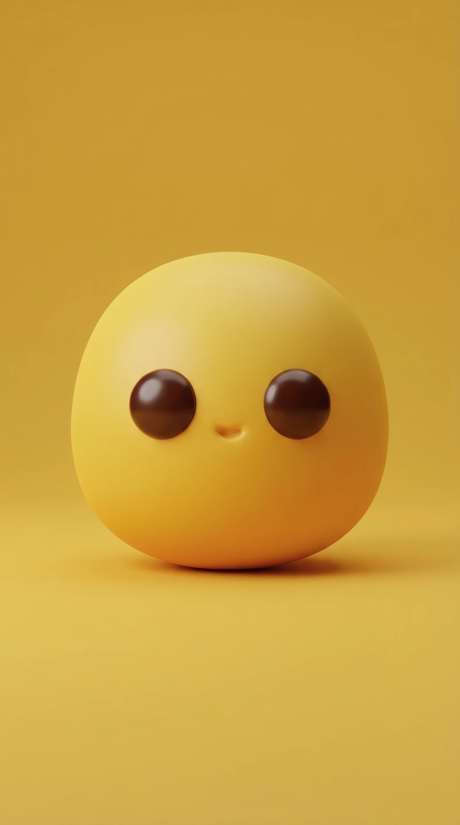 Minimalist Yellow Emoji with Chocolate Eyes