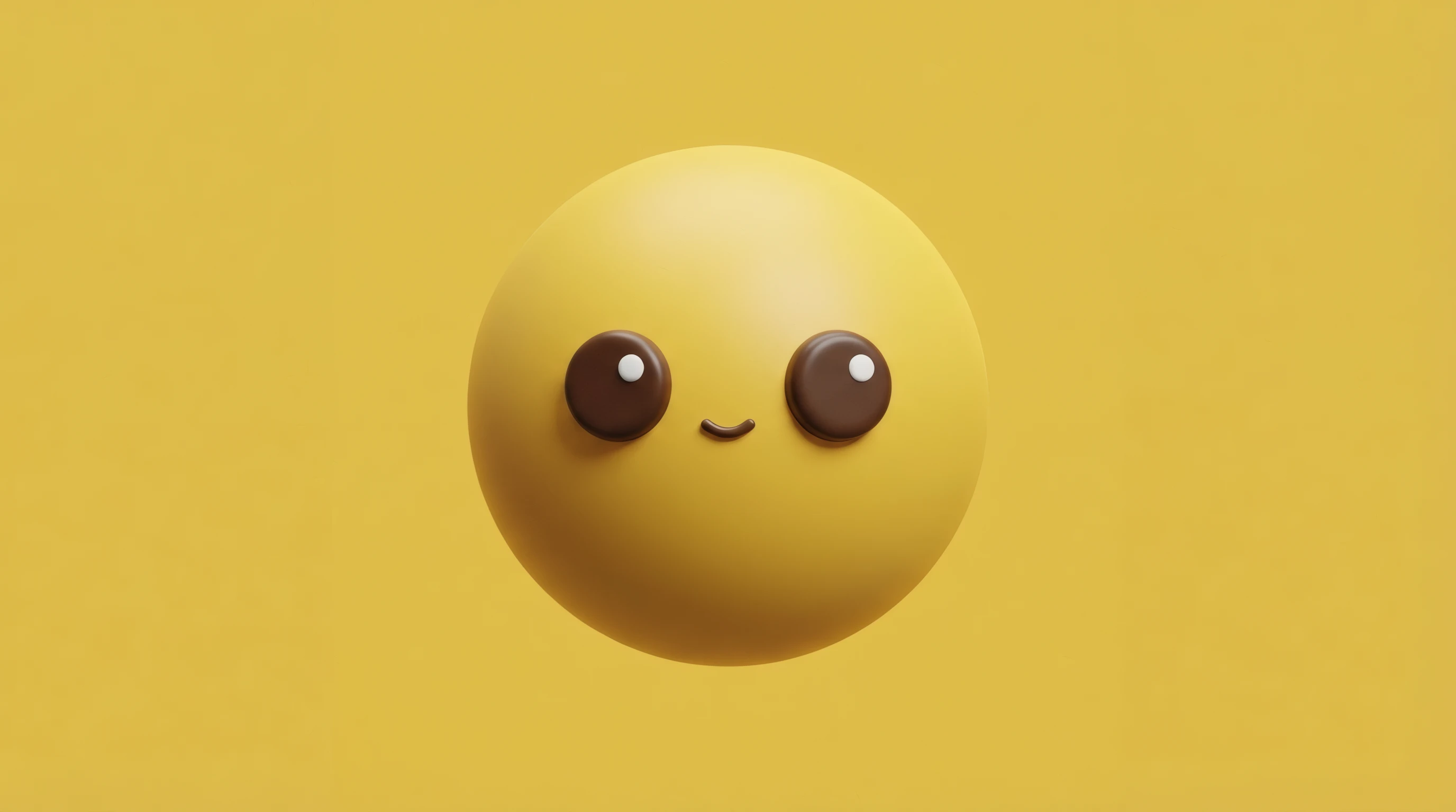 Minimalist Yellow Emoji with Googly Eyes