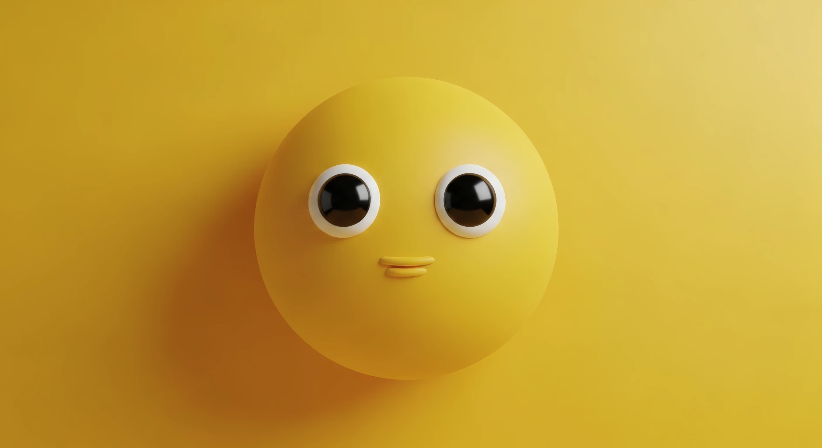 Minimalist Yellow Emoji with Googly Eyes